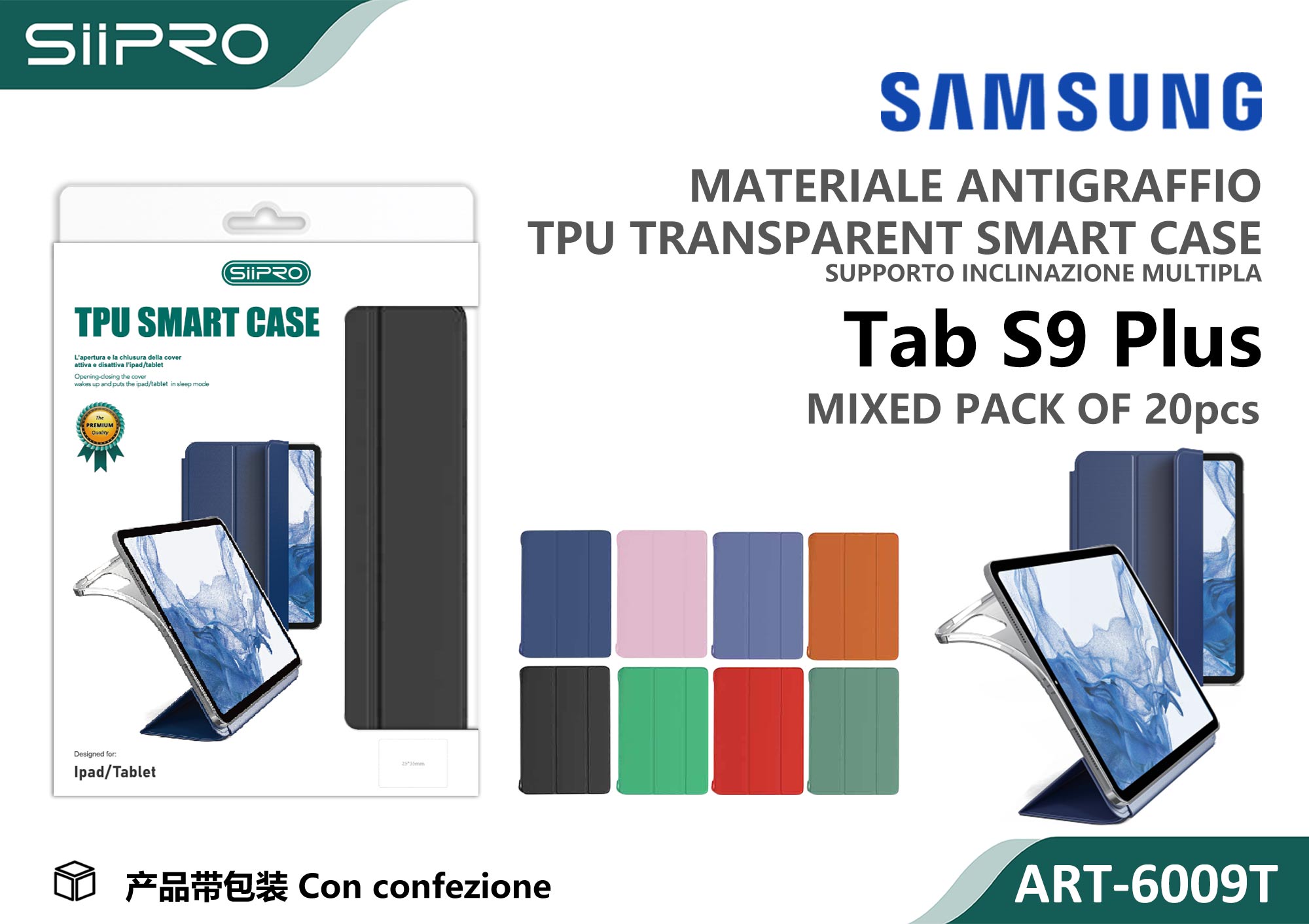 6009T-SAMSUNG-S9PLUS COVER TRASPARENTE SAMSUNG TAB S9PLUS - immagine 1