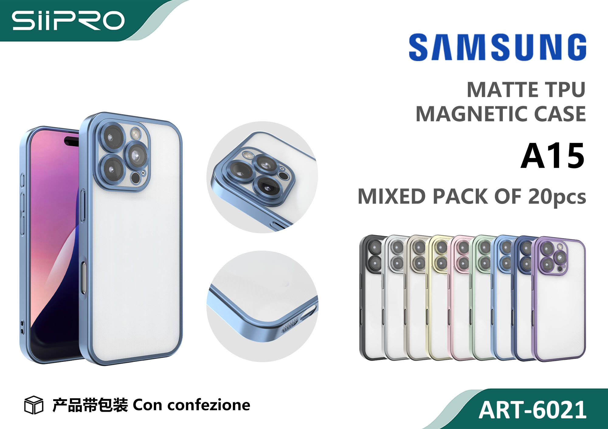 6021-A15 COVER MAGNETICO MATTE SAMSUNG A15 - immagine 1