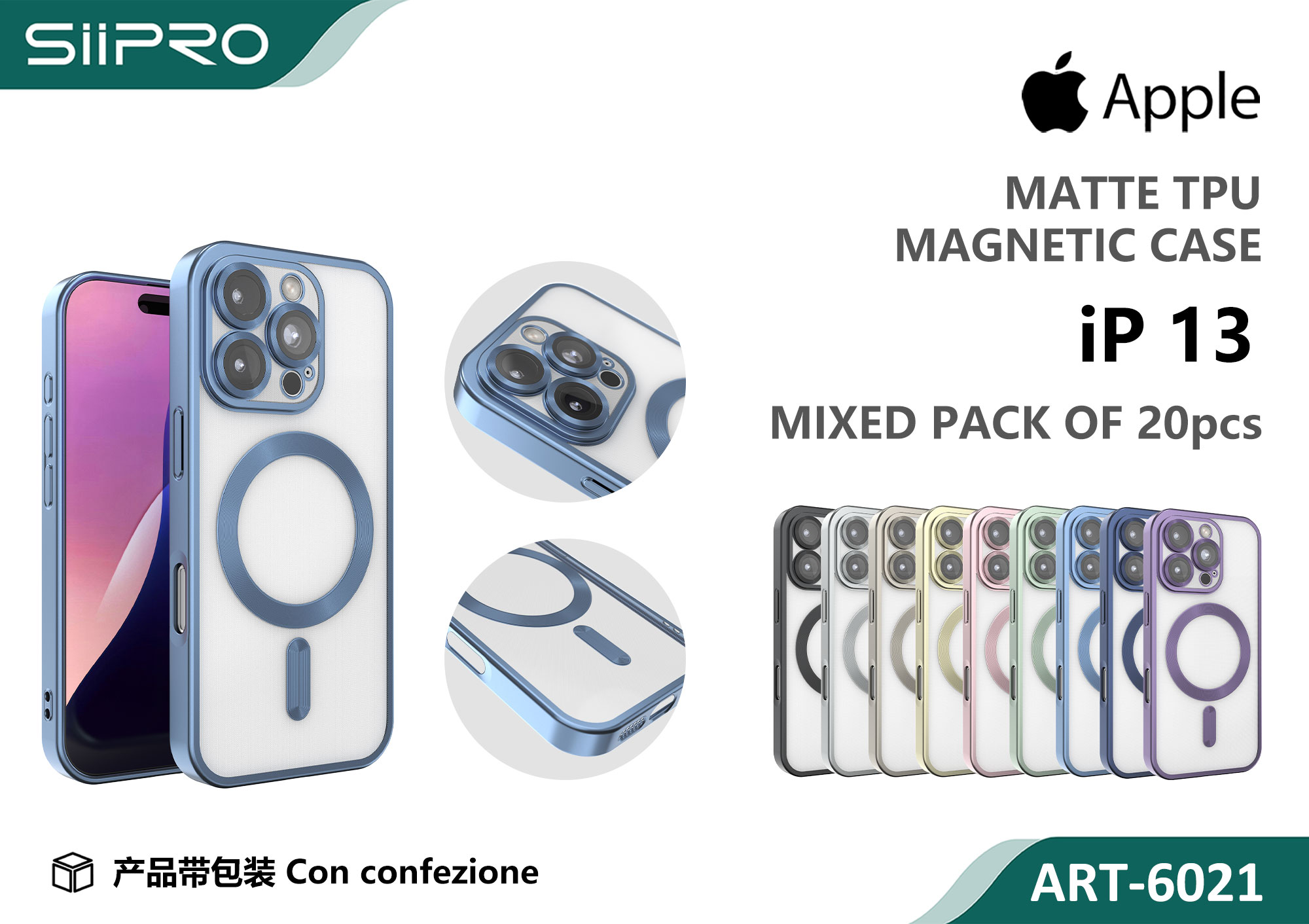 6021-IP13 COVER MAGNETICO MATTE IP 13 - immagine 1