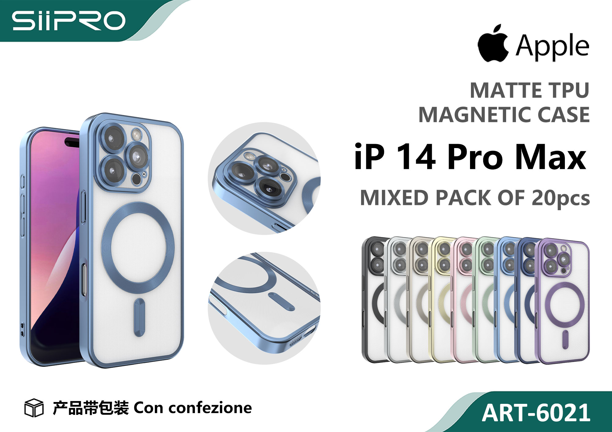 6021-IP14PROMAX COVER MAGNETICO MATTE IP 14PROMAX - immagine 1