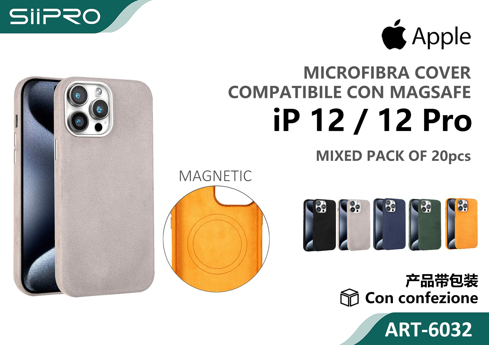 6032-IP12-12PRO COVER MICROFIBRA MAGNETICO IP 12-12PRO - immagine 1