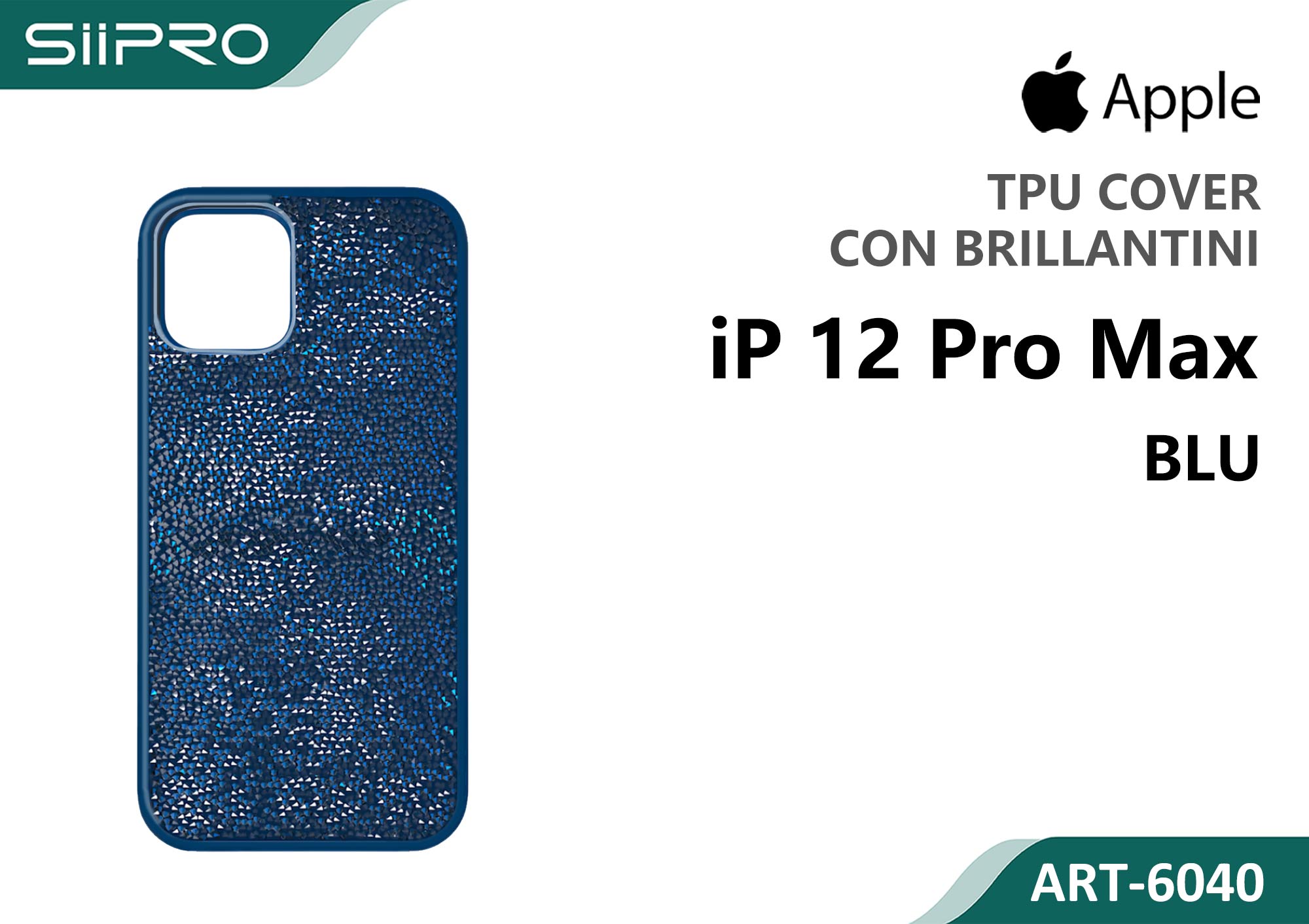6040-IP12PROMAX-BLU COVER CON BRILLANTINI IP 12PROMAX - immagine 1