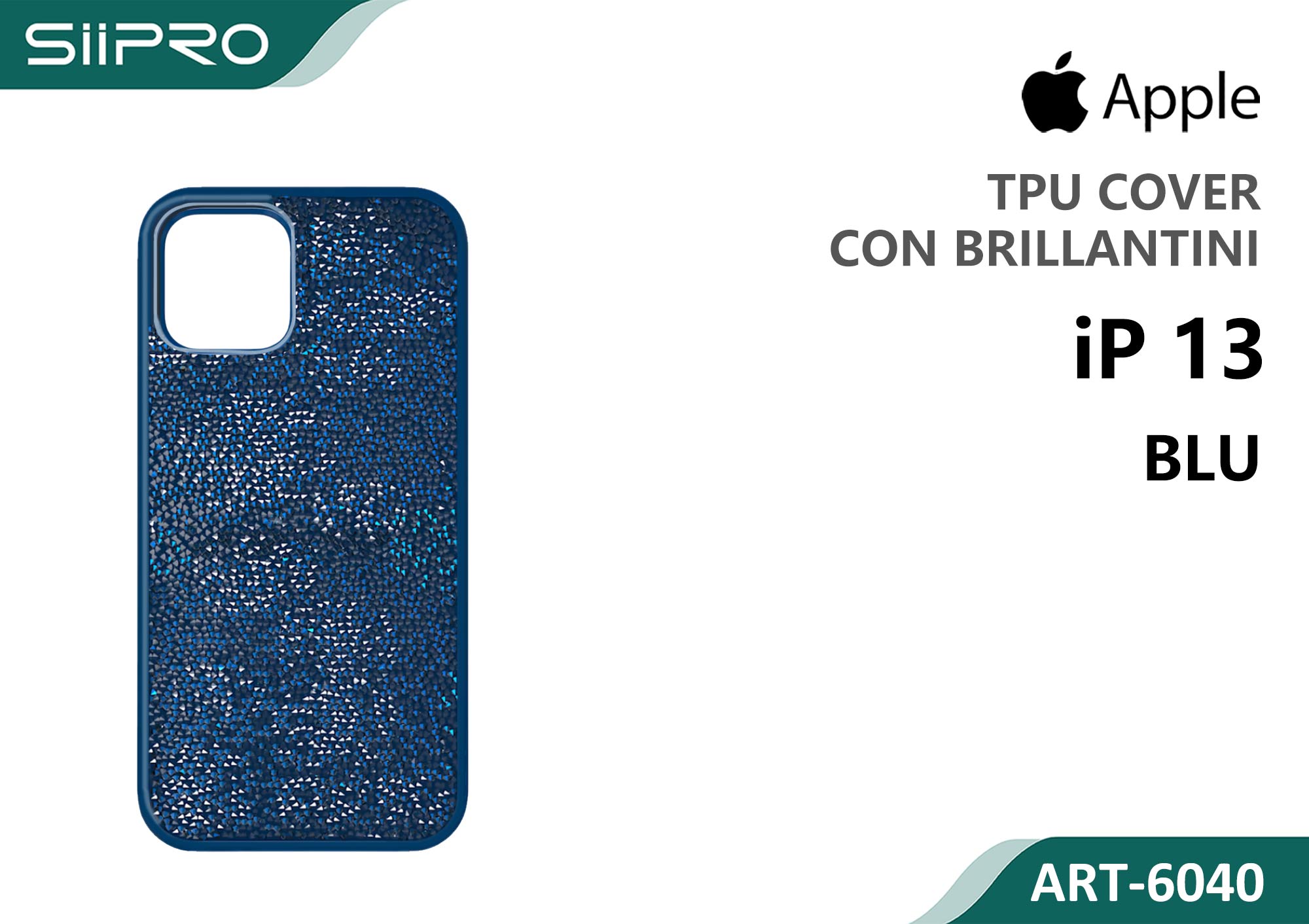 6040-IP13-BLU COVER CON BRILLANTINI IP 13 - immagine 1