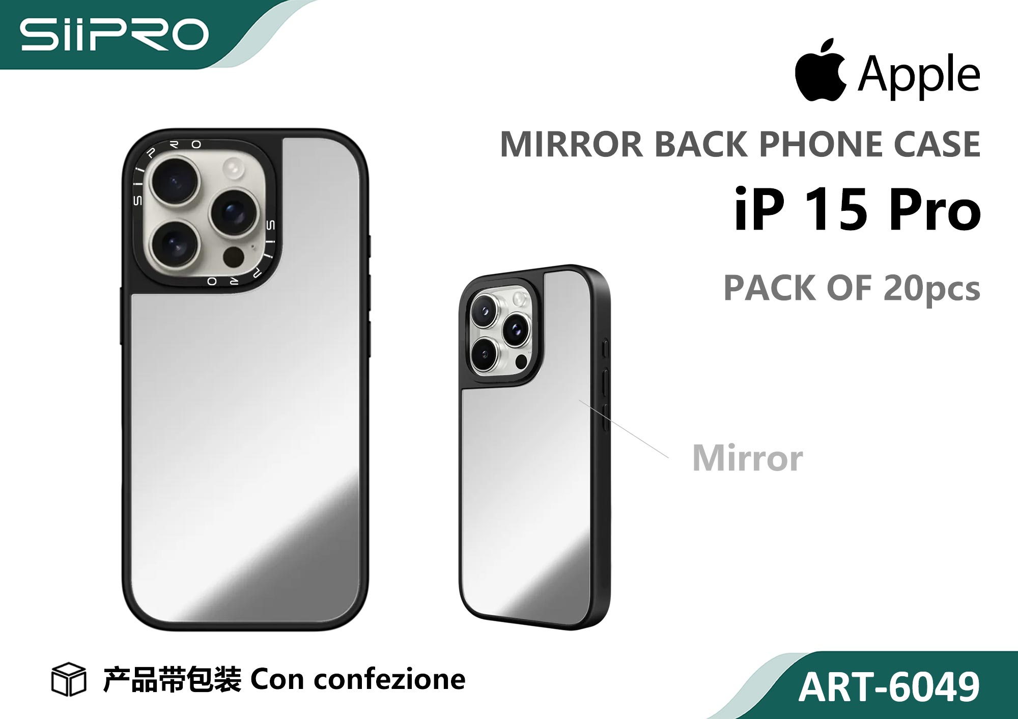 6049-IP15PRO COVER CON SPECCHIO IP 15PRO - immagine 1