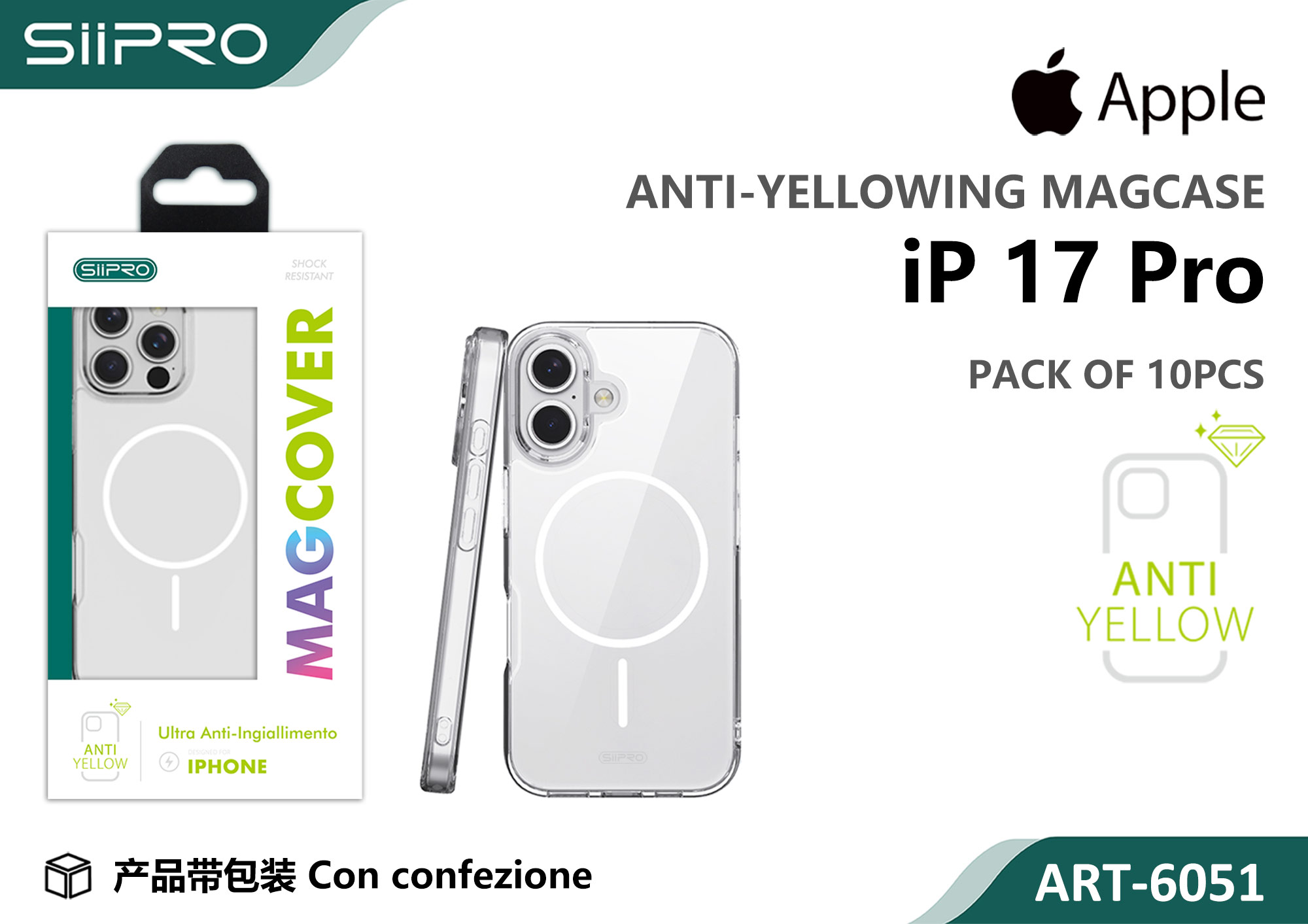 6051-IP17PRO COVER MAGNETICO TPU IP 17PRO - immagine 1