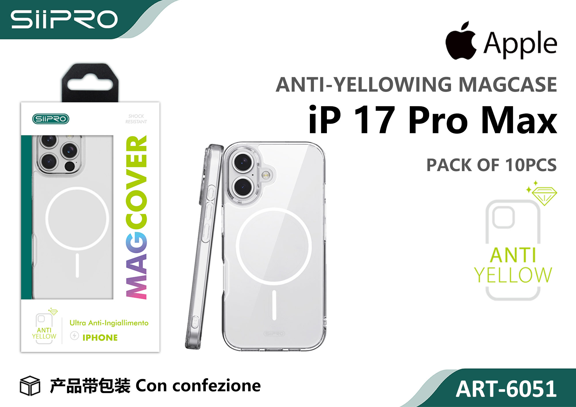 6051-IP17PROMAX COVER MAGNETICO TPU IP 17PROMAX - immagine 1