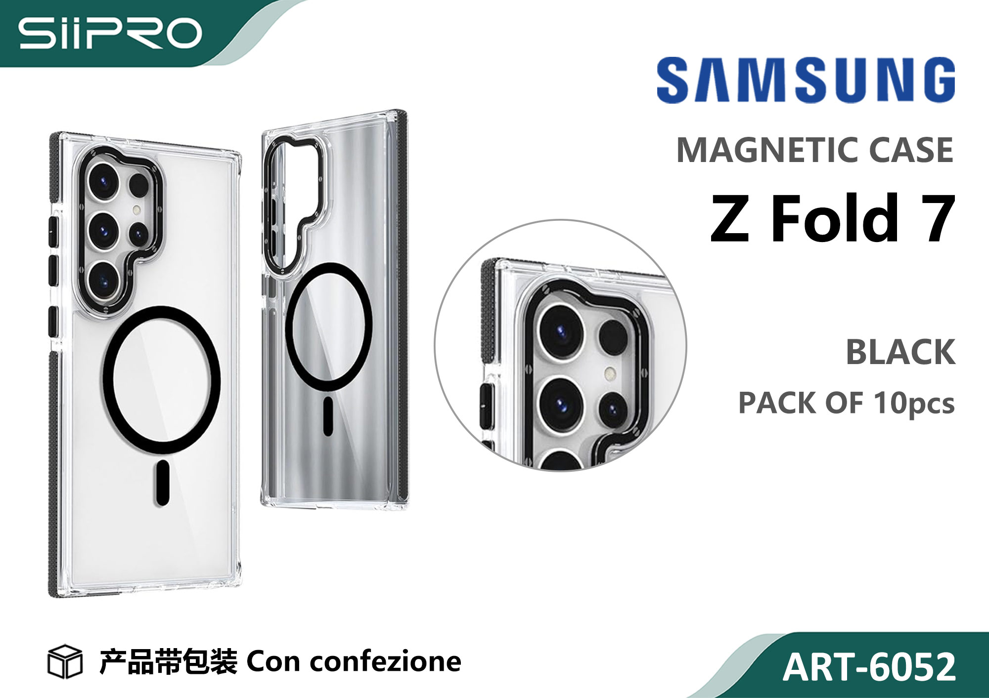 6052-ZFOLD-7-BLACK COVER MAGNETICO SAMSUNG ZFOLD-7 - immagine 1