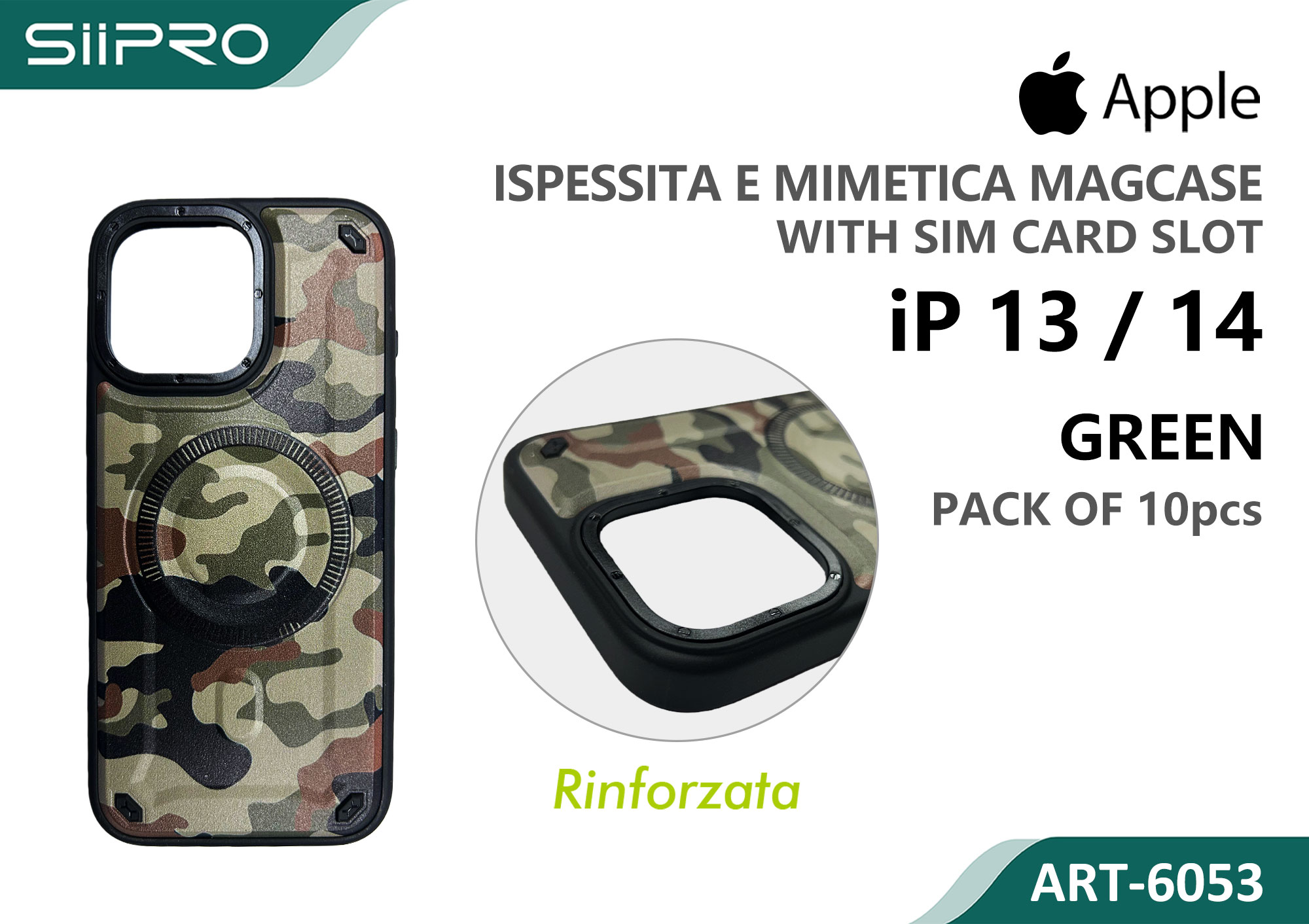 6053-IP13-14-GREEN COVER MAGNETICO IP 13-14 - immagine 1