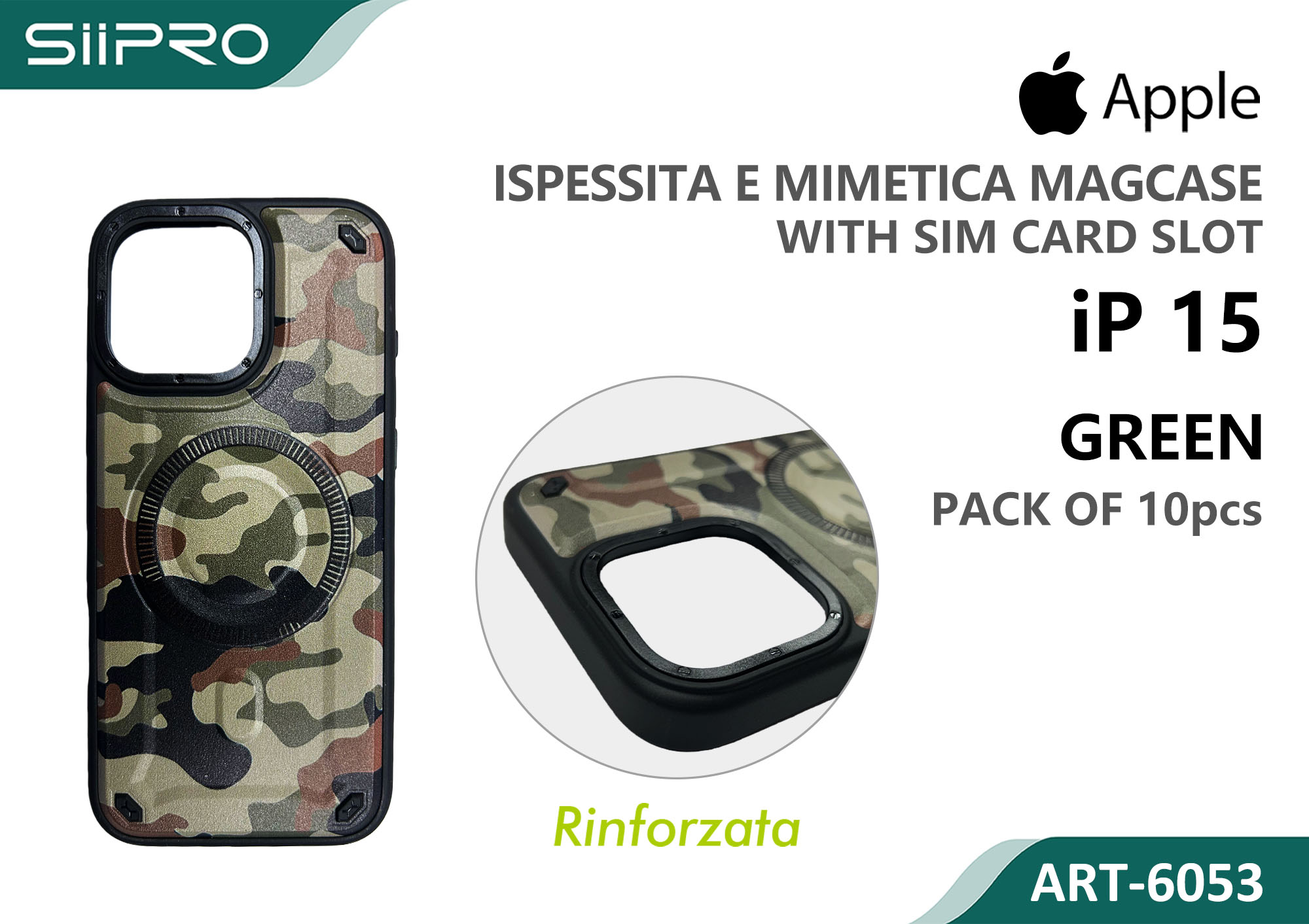 6053-IP15-GREEN COVER MAGNETICO IP 15 - immagine 1