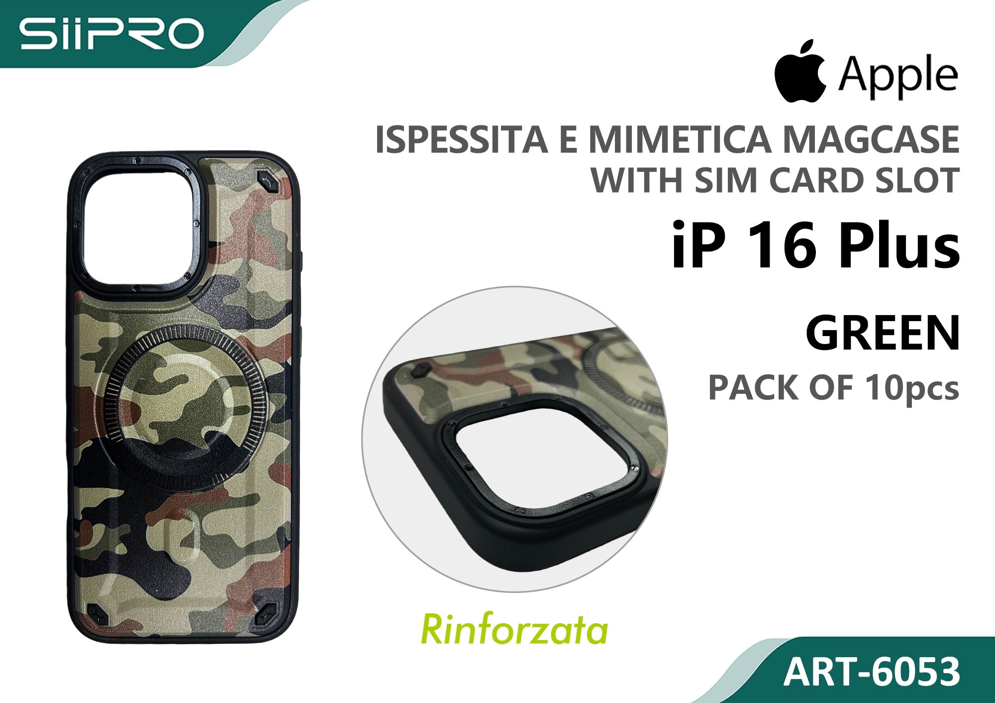 6053-IP16PLUS-GREEN COVER MAGNETICO IP 16PLUS - immagine 1