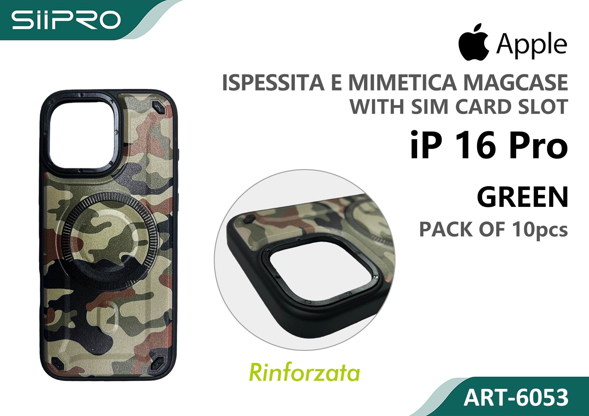 6053-IP16PRO-GREEN COVER MAGNETICO IP 16PRO - immagine 1