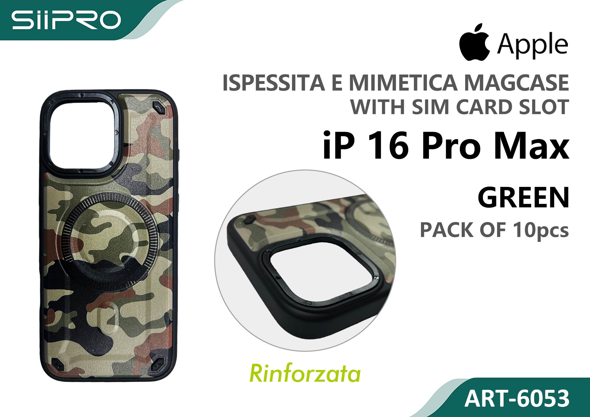 6053-IP16PROMAX-GREEN COVER MAGNETICO IP 16PROMAX - immagine 1