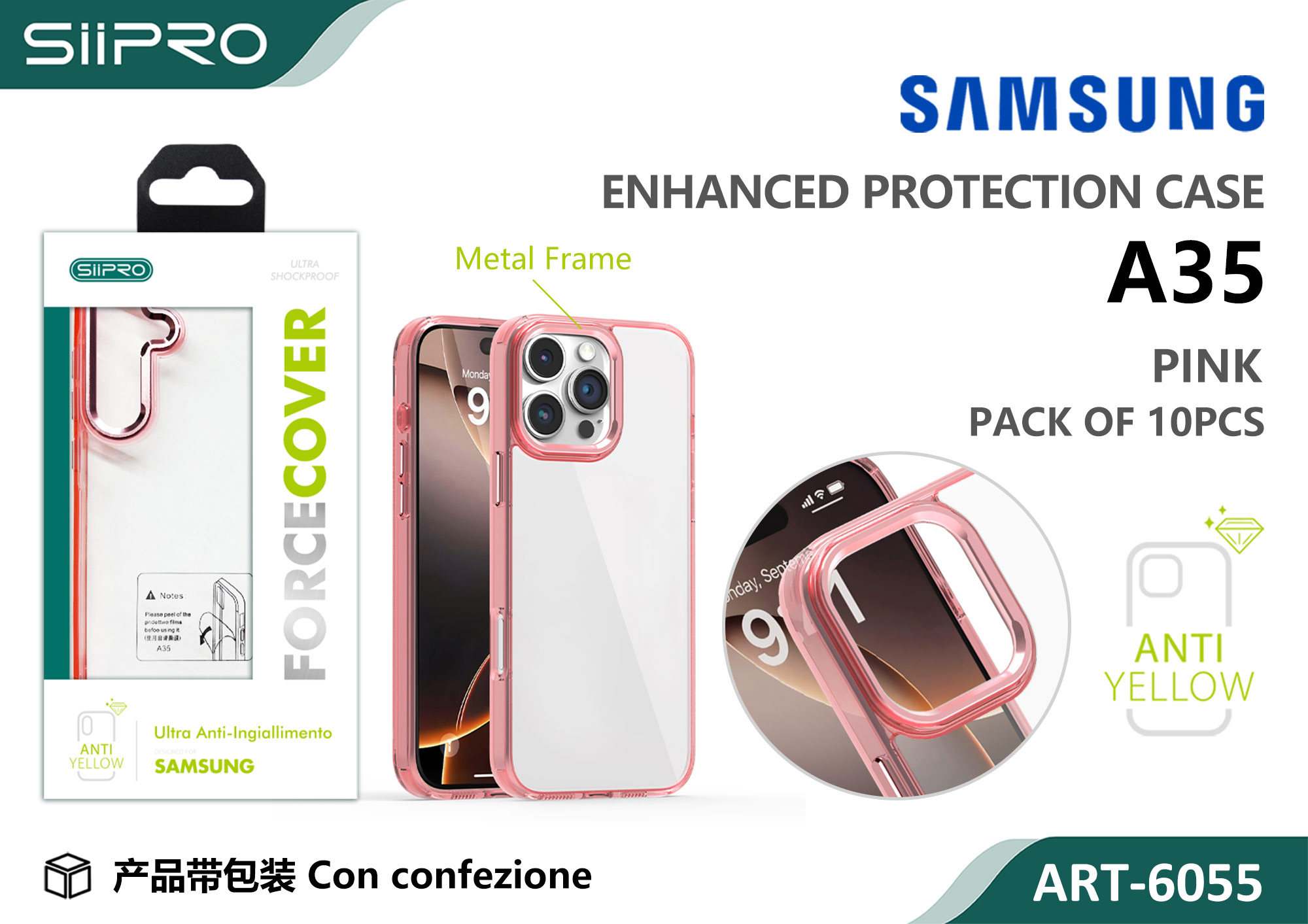 6055-A35-PINK COVER FORCE SAMSUNG A35 - immagine 1