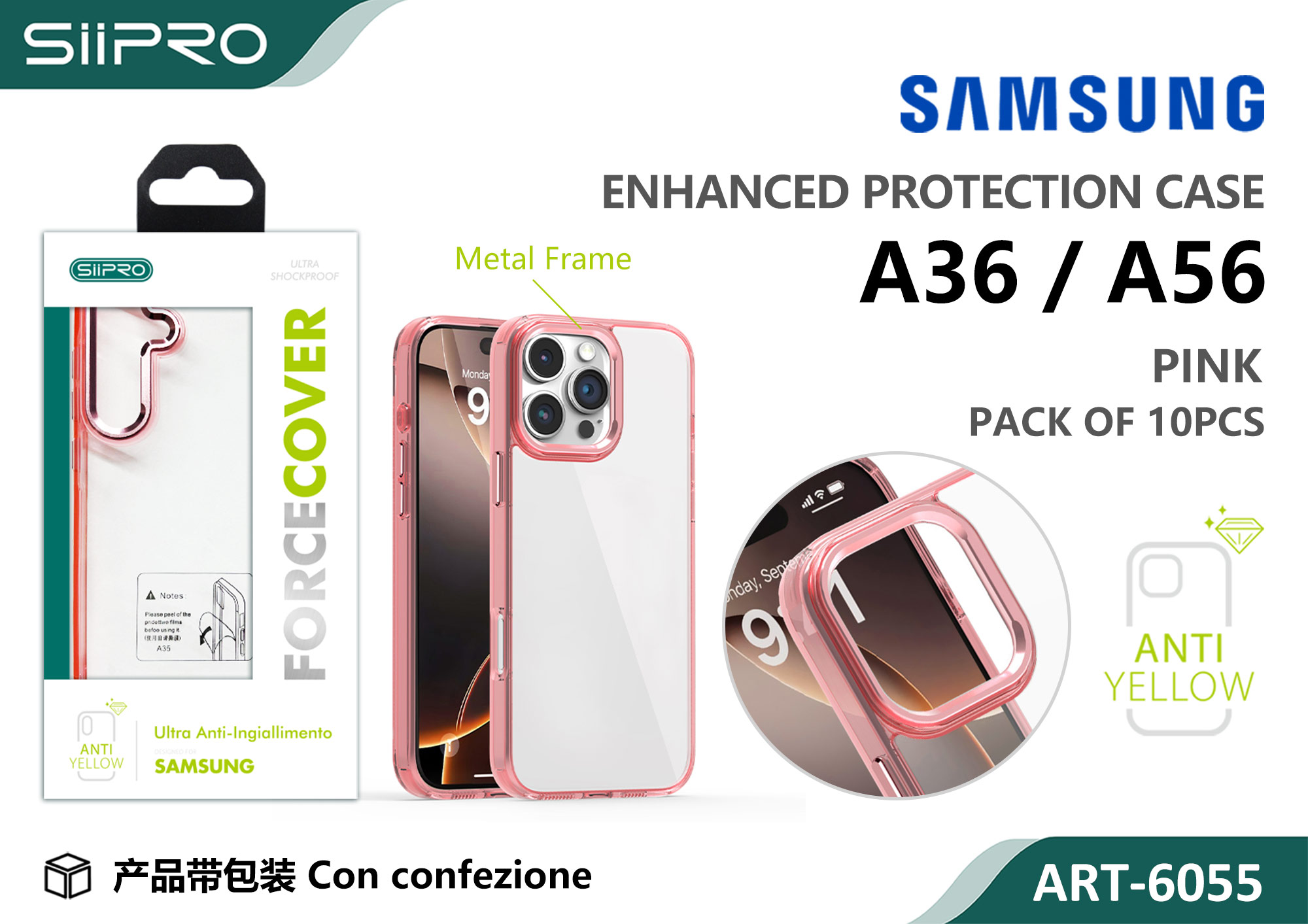 6055-A36-A56-PINK COVER FORCE SAMSUNG A36-A56 - immagine 1