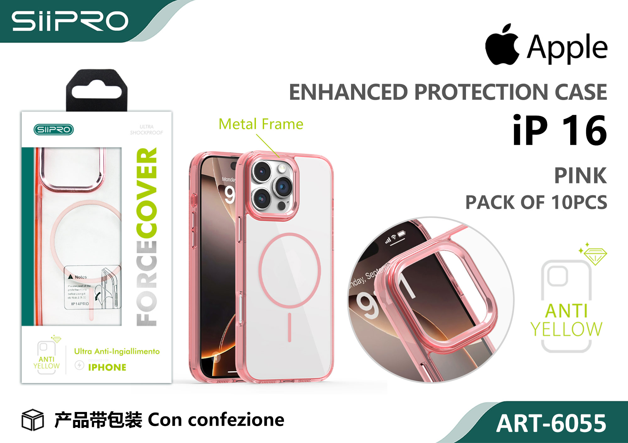 6055-IP16-PINK COVER MAGNETICO FORCE IP 16 - immagine 1