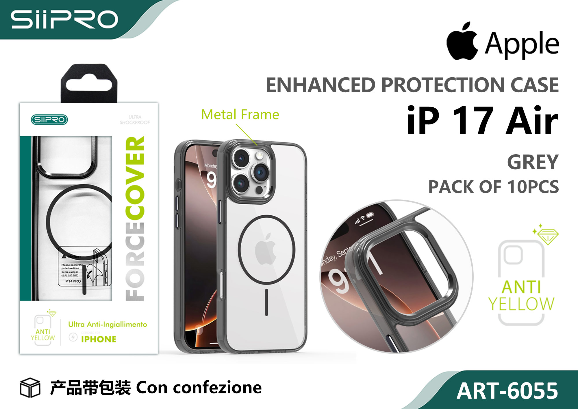 6055-IP17AIR-GREY COVER MAGNETICO FORCE IP 17AIR - immagine 1