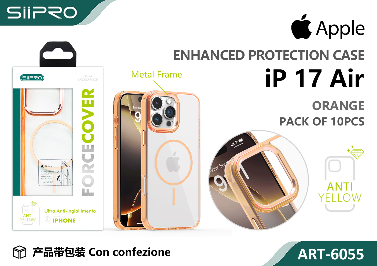 6055-IP17AIR-ORANGE COVER MAGNETICO FORCE IP 17AIR - immagine 1