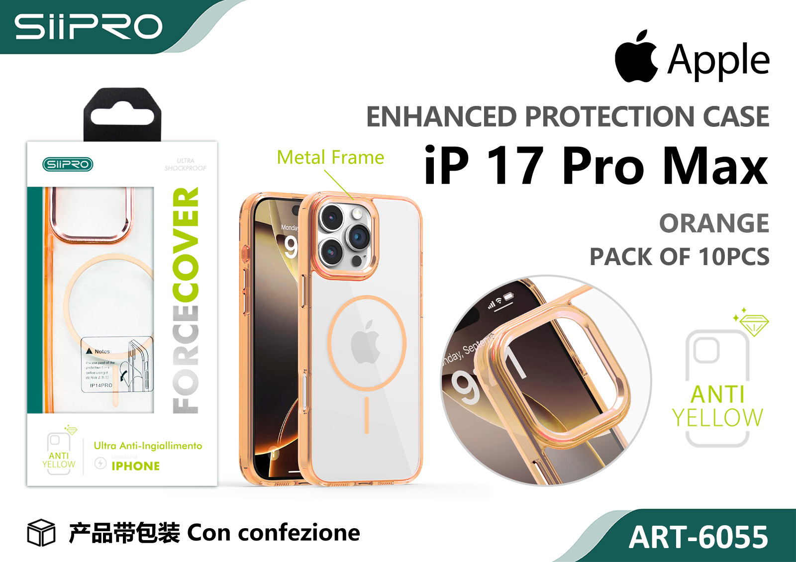 6055-IP17PROMAX-ORANGE COVER MAGNETICO FORCE IP 17PROMAX - immagine 1