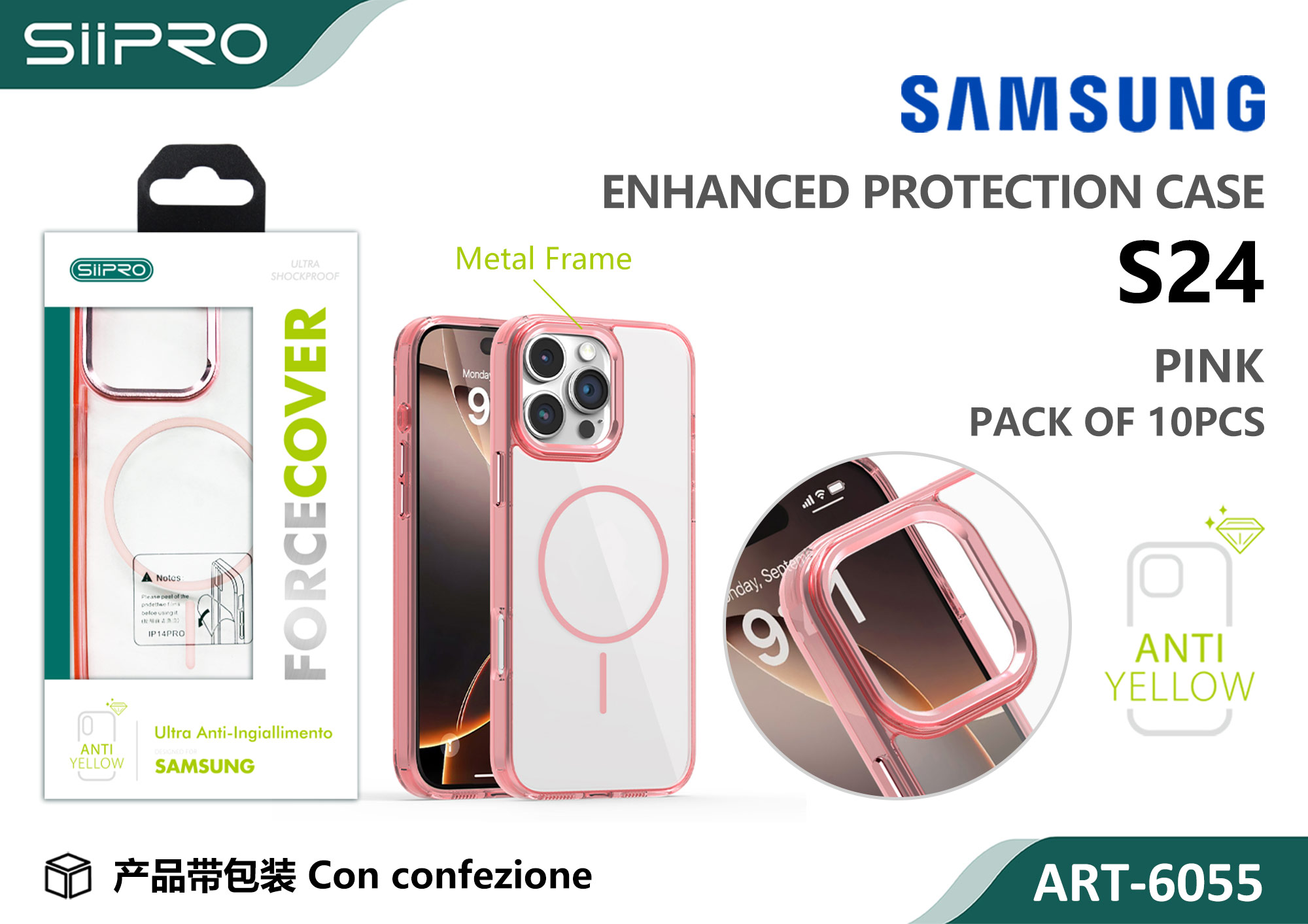 6055-S24-PINK COVER MAGNETICO FORCE SAMSUNG S24 - immagine 1