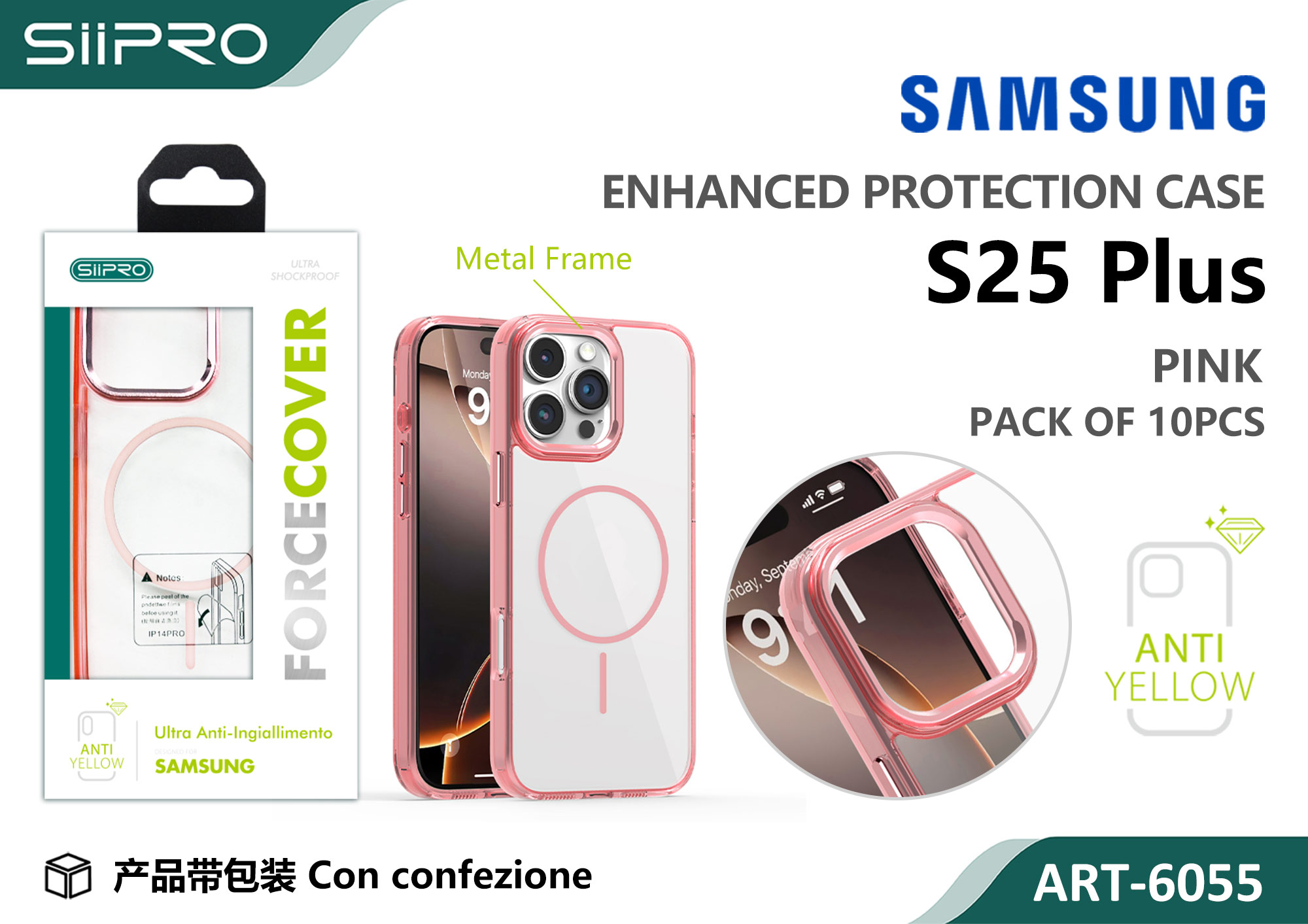 6055-S25PLUS-PINK COVER MAGNETICO FORCE SAMSUNG S25PLUS - immagine 1