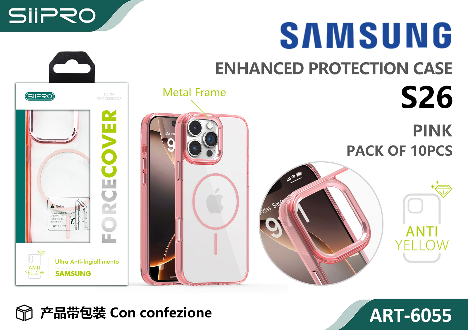 6055-S26-PINK COVER MAGNETICO FORCE SAMSUNG S26 - immagine 1