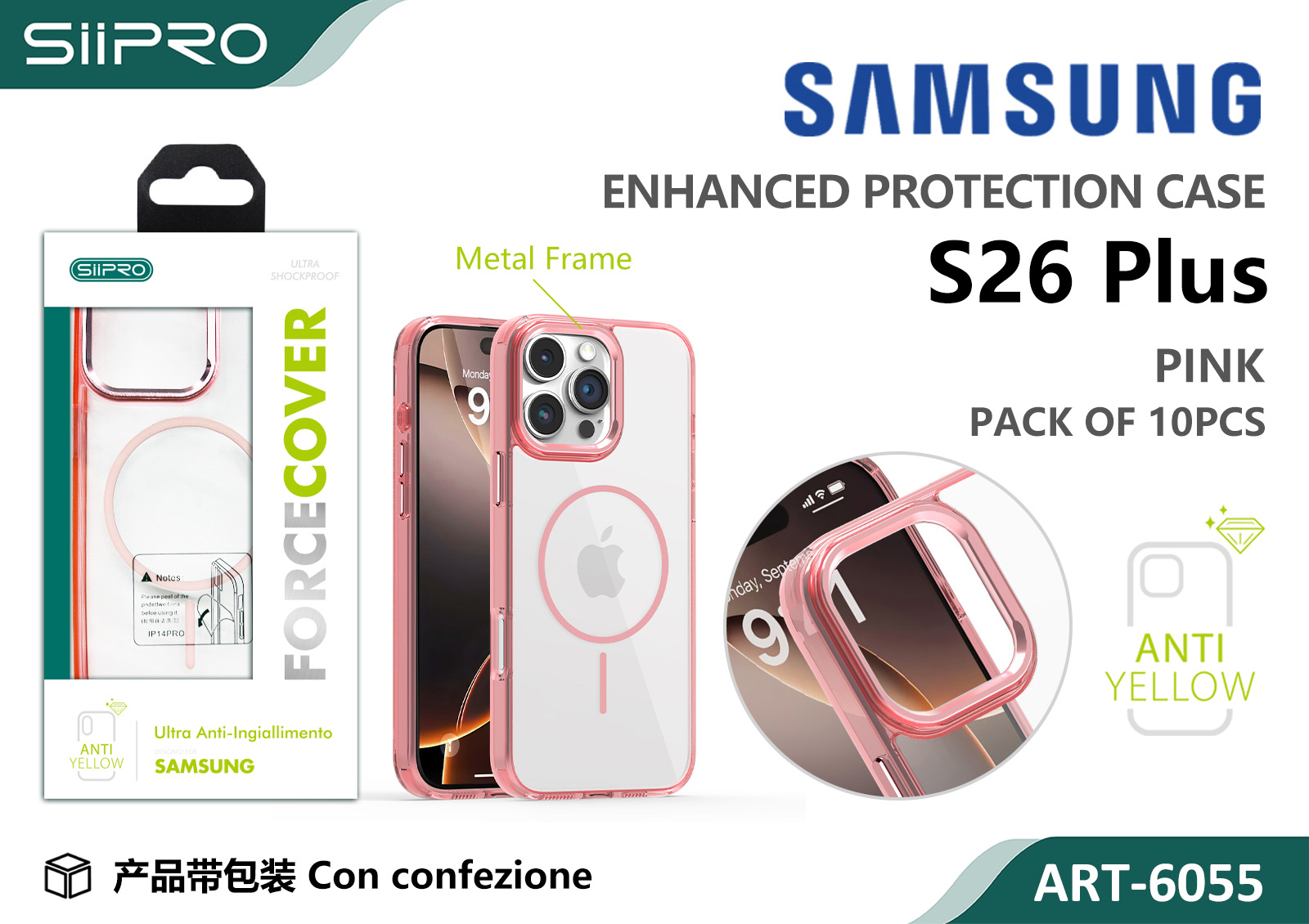 6055-S26PLUS-PINK COVER MAGNETICO FORCE SAMSUNG S26PLUS - immagine 1