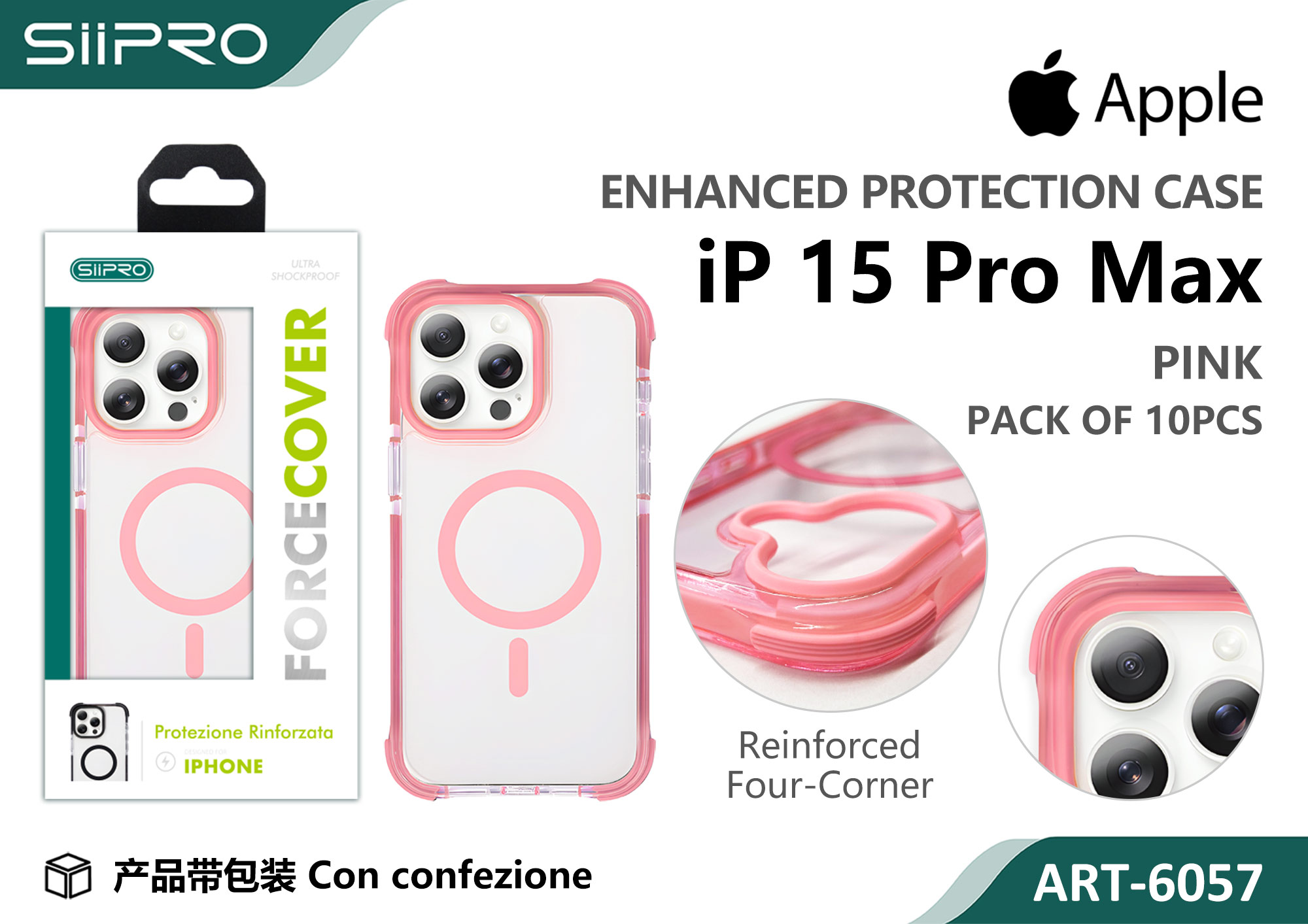6057-IP15PROMAX-PINK COVER MAGNETICO ANTICADUTA IP 15PROMAX - immagine 1