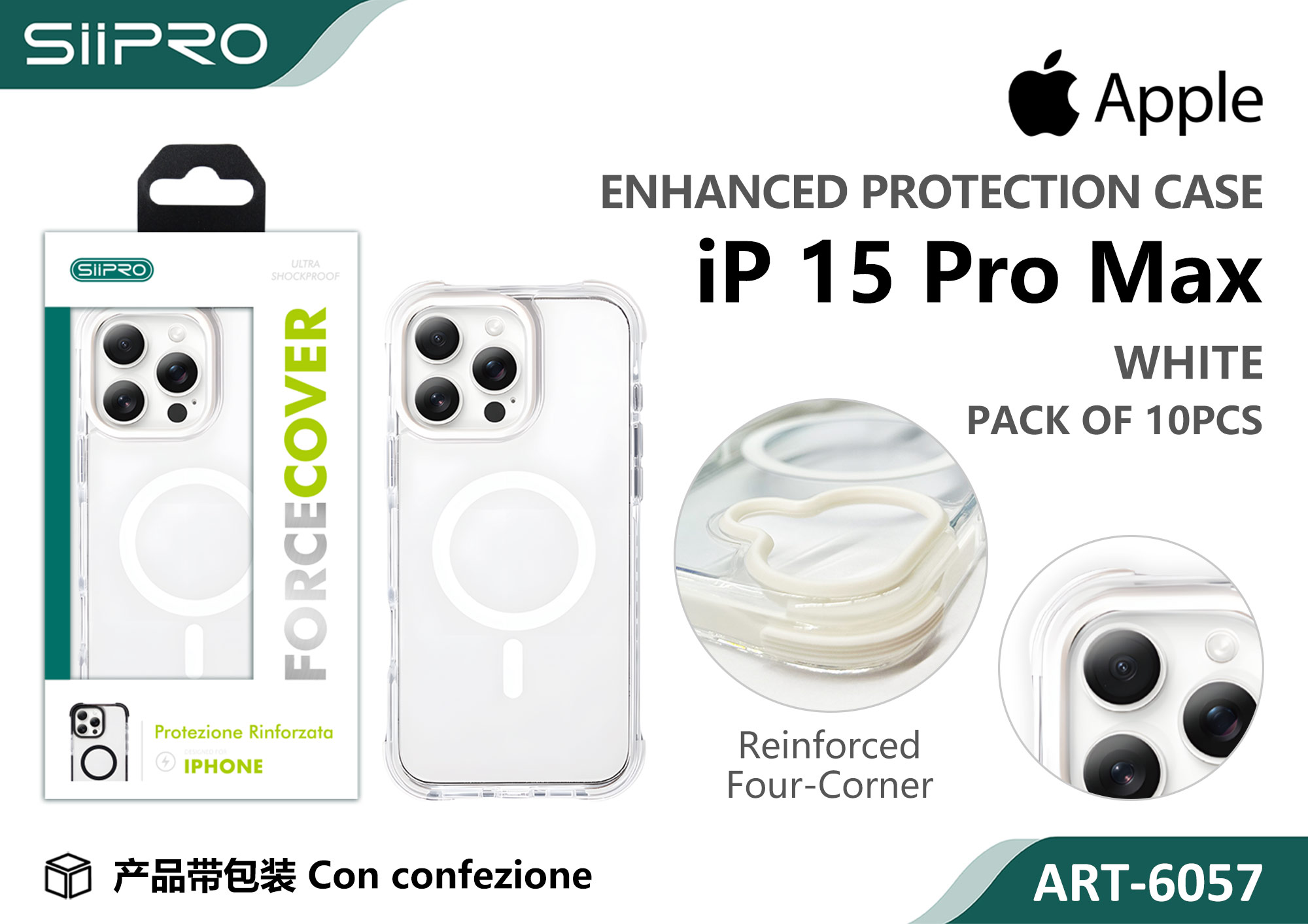 6057-IP15PROMAX-WHITE COVER MAGNETICO ANTICADUTA IP 15PROMAX - immagine 1