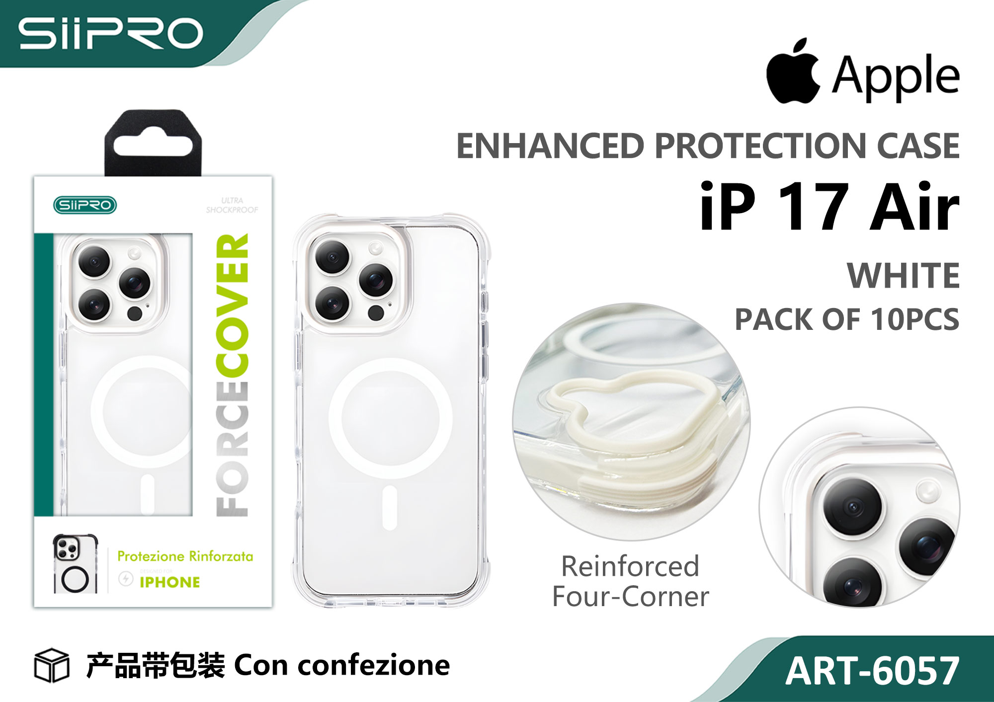 6057-IP17AIR-WHITE COVER MAGNETICO ANTICADUTA IP 17AIR - immagine 1