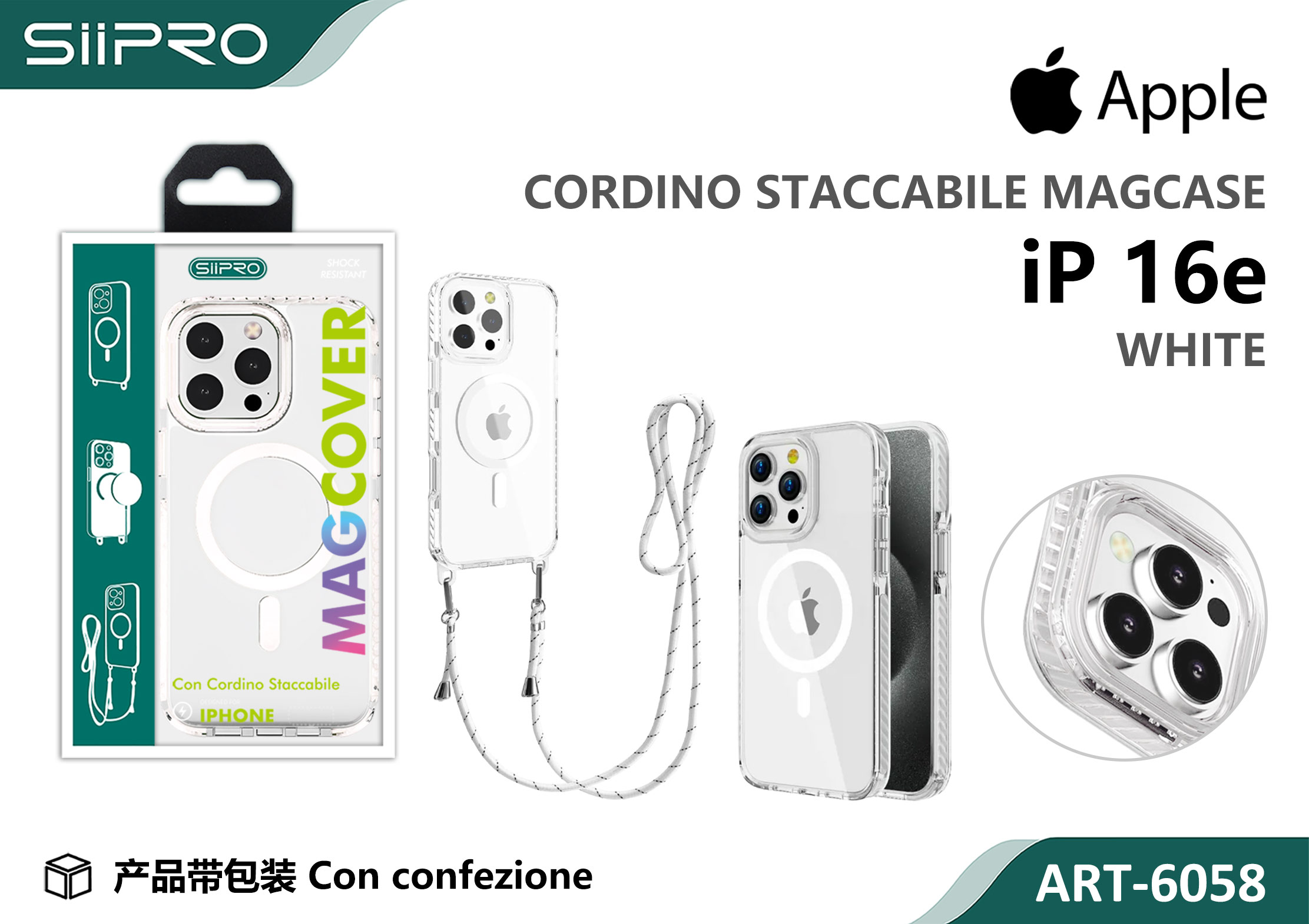 6058-IP16E-WHITE COVER TRASPARENTE CON LACCIO - immagine 1