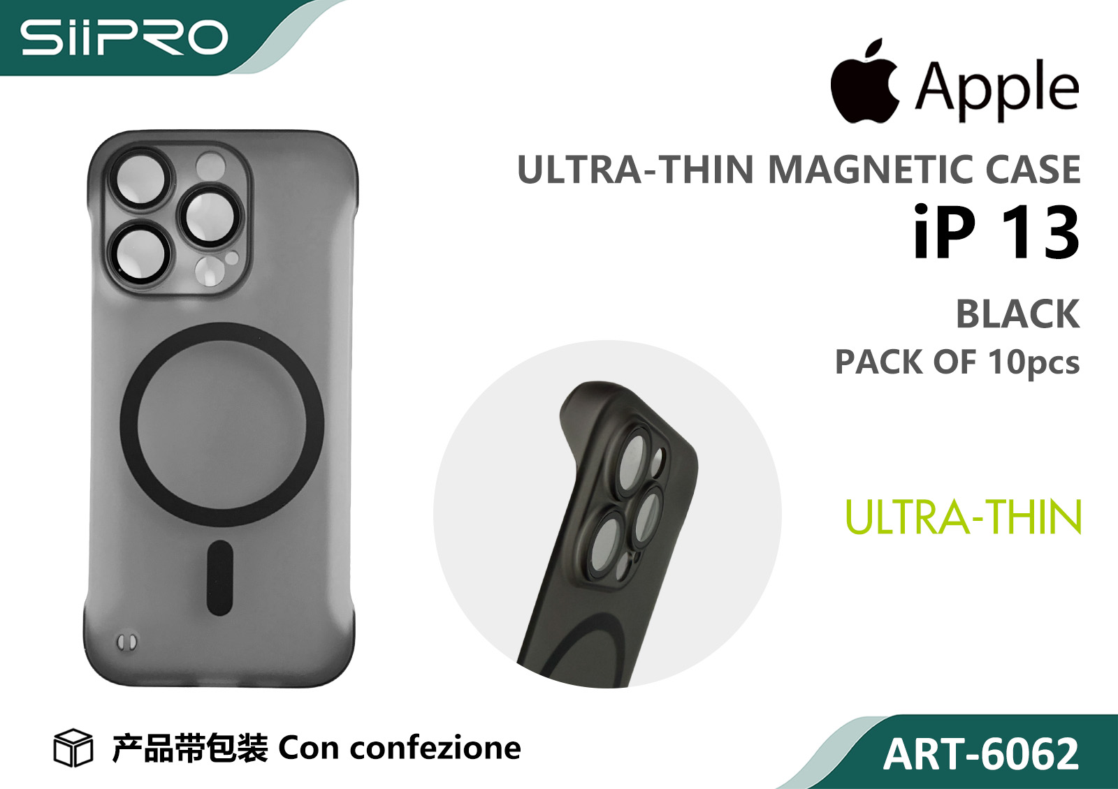 6062-IP13-BLACK COVER MAGNETICO ULTRASOTTILE IP 13 - immagine 1