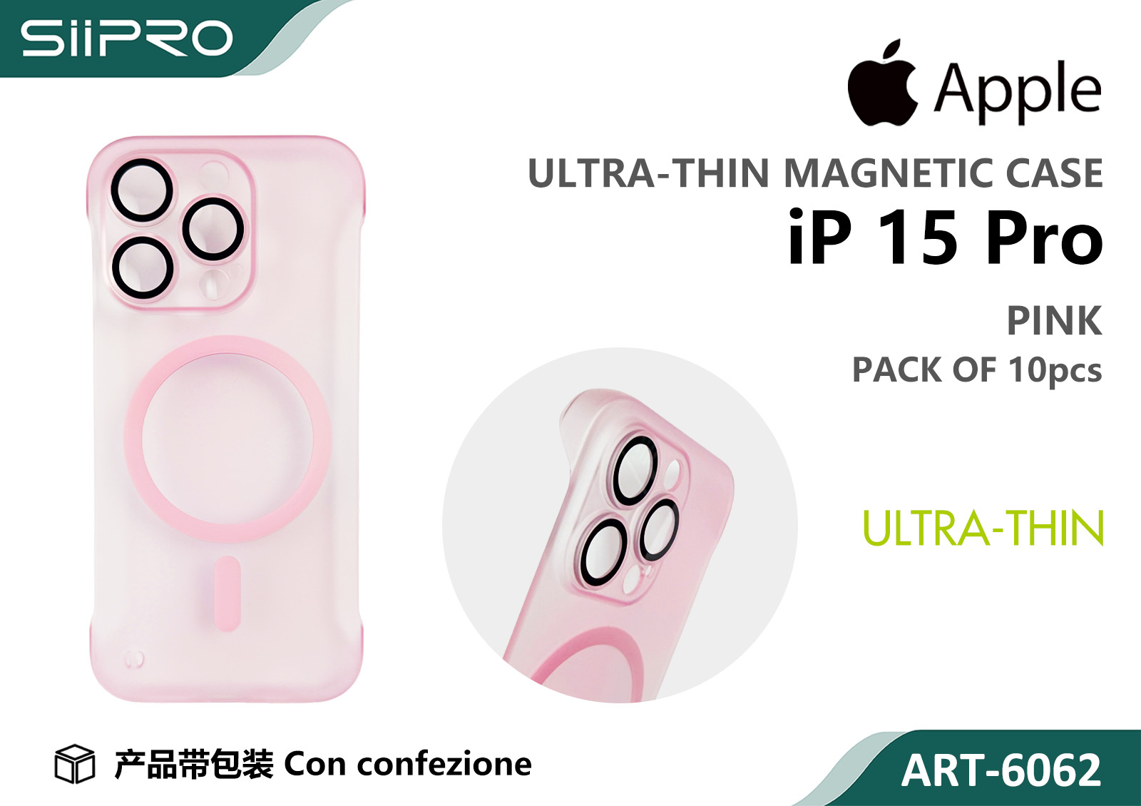 6062-IP15PRO-PINK COVER MAGNETICO ULTRASOTTILE IP 15PRO - immagine 1