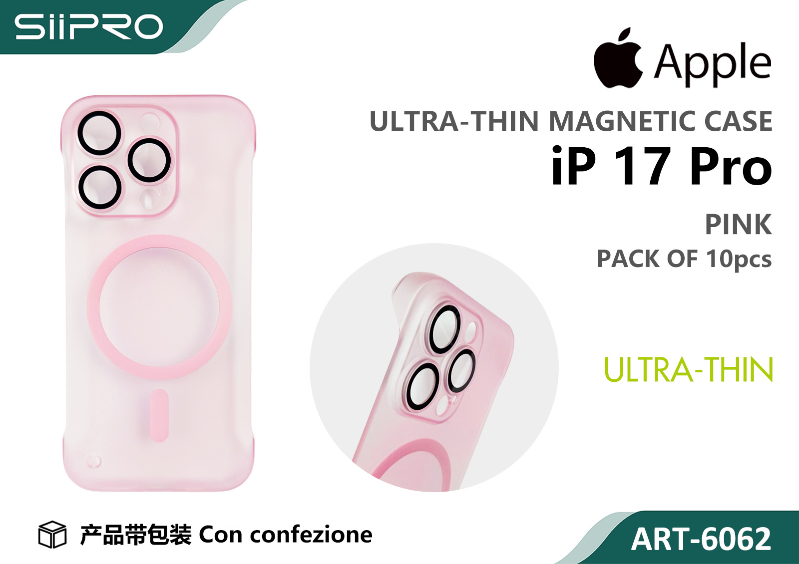 6062-IP17PRO-PINK COVER MAGNETICO ULTRASOTTILE IP 17PRO - immagine 1