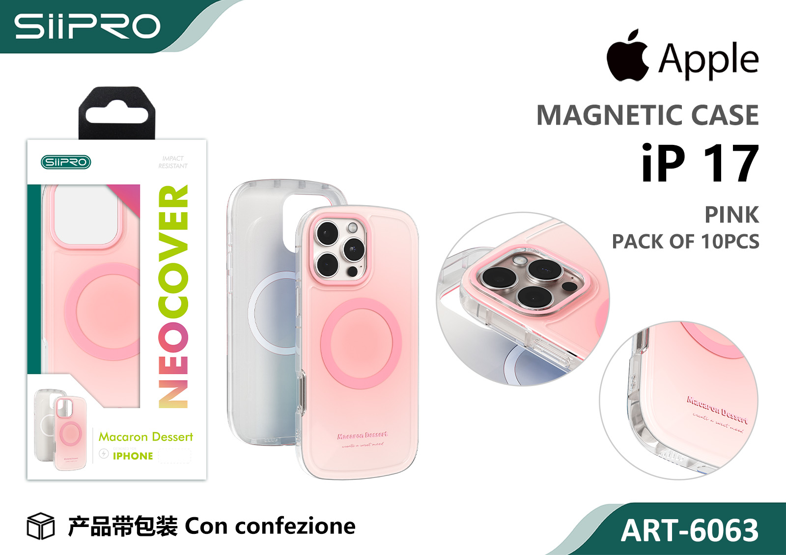 6063-IP17-PINK COVER MAGNETICO MACARON IP 17 - immagine 1