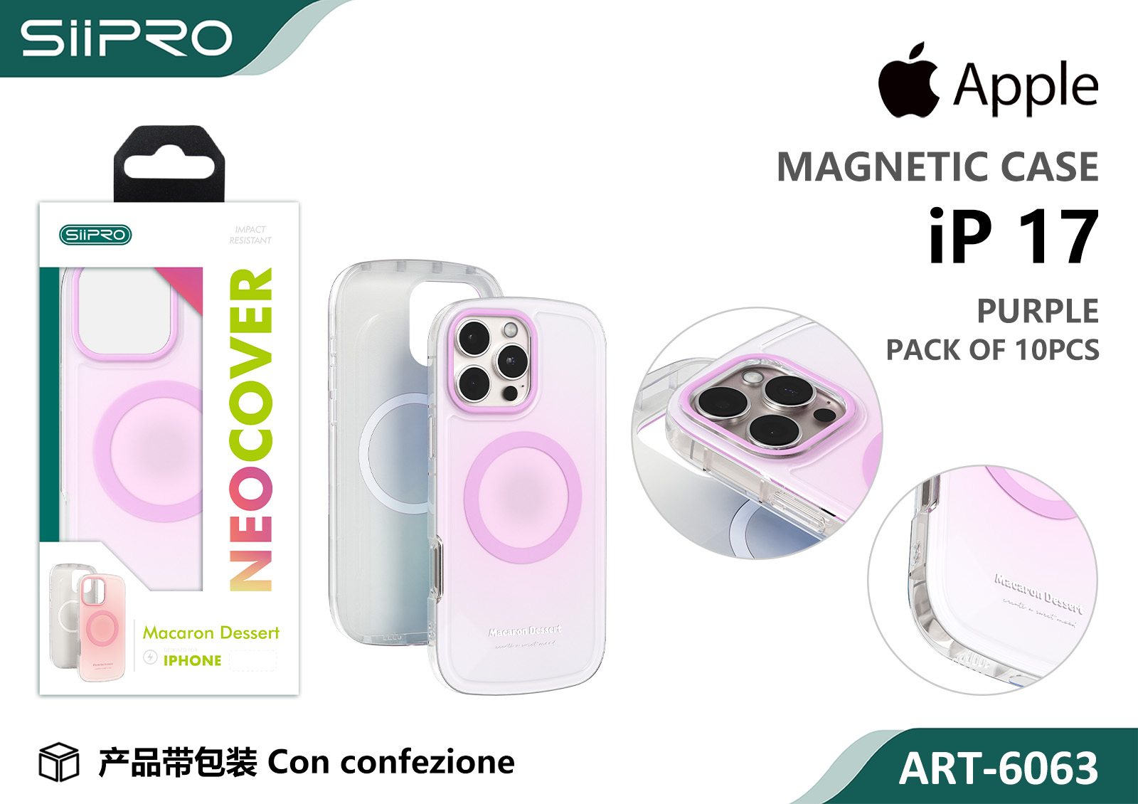6063-IP17-PURPLE COVER MAGNETICO MACARON IP 17 - immagine 1