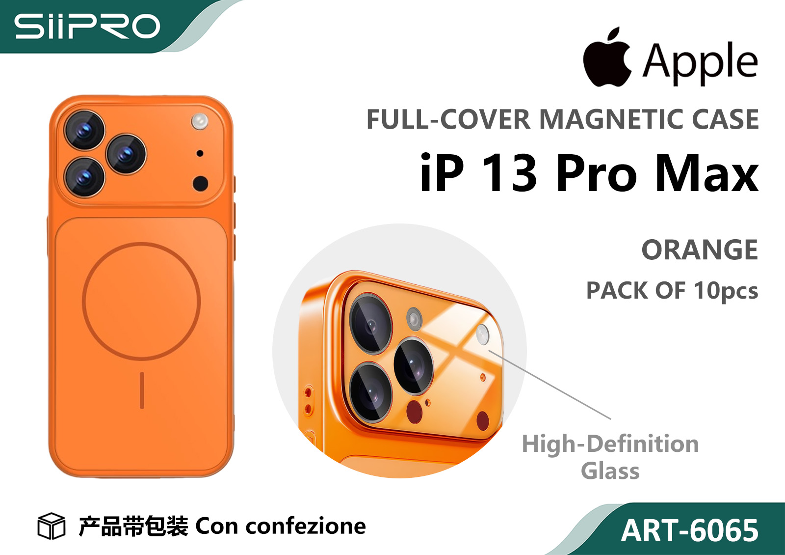 6065-IP13PROMAX-ORANGE COVER MAGNETICO IP 13PROMAX - immagine 1