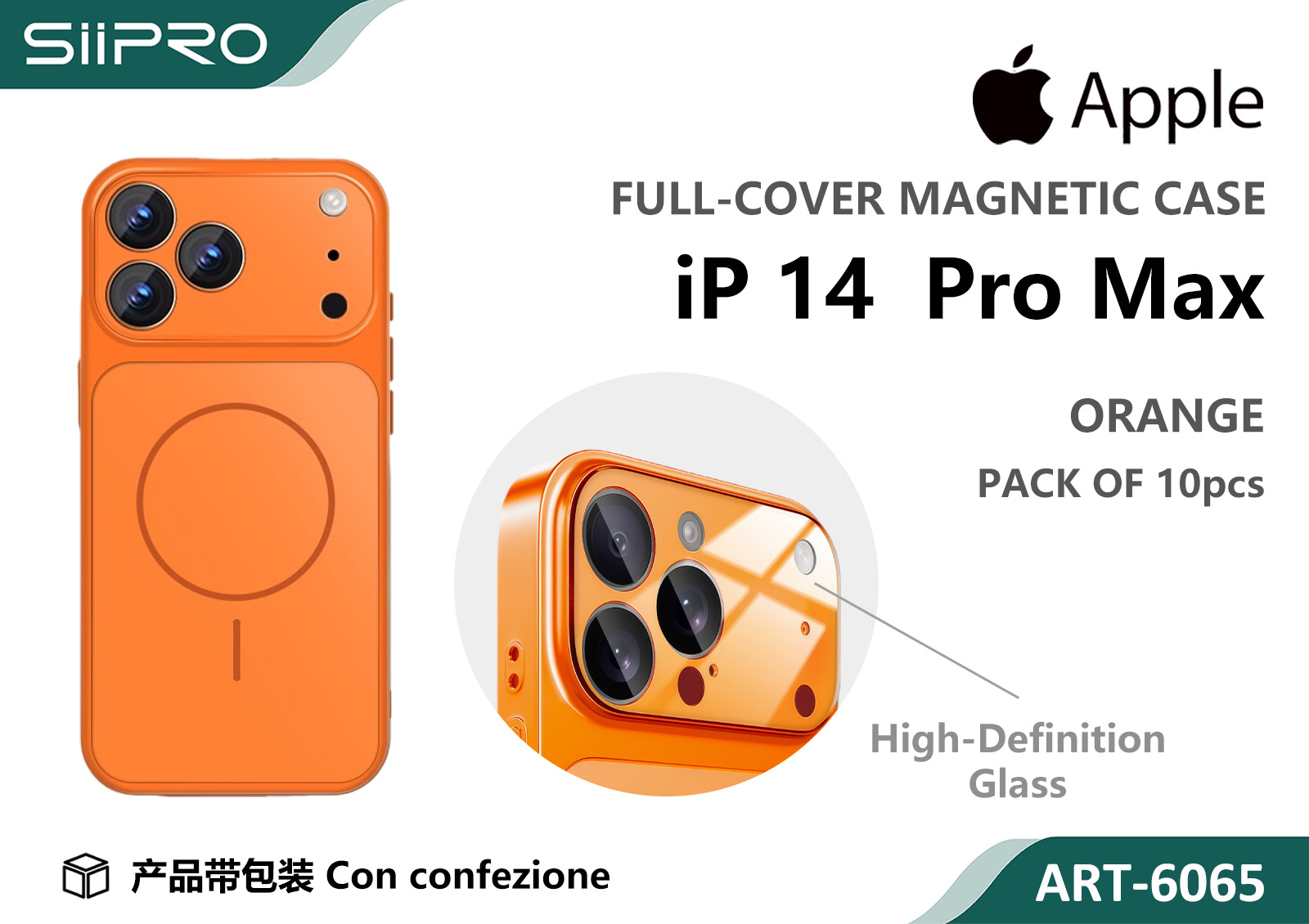 6065-IP14PROMAX-ORANGE COVER MAGNETICO IP 14PROMAX - immagine 1
