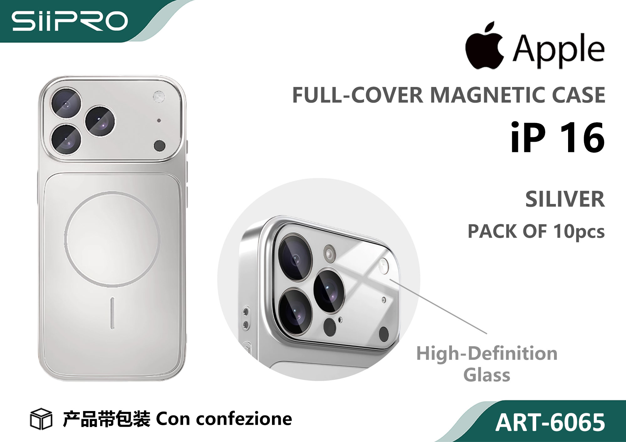 6065-IP16-SILVER COVER MAGNETICO IP 16 - immagine 1