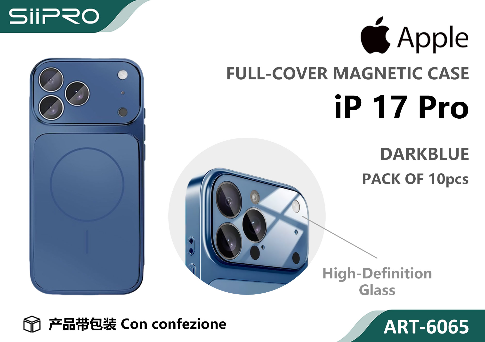 6065-IP17PRO-DEEPBLUE COVER MAGNETICO IP17PRO - immagine 1