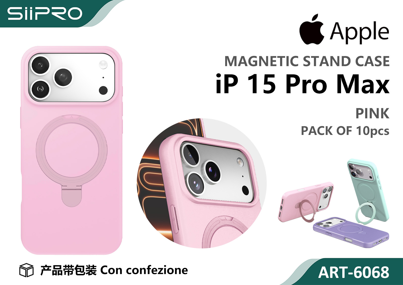 6068-IP15PROMAX-PINK COVER MAGNETICO IP 15PROMAX - immagine 1