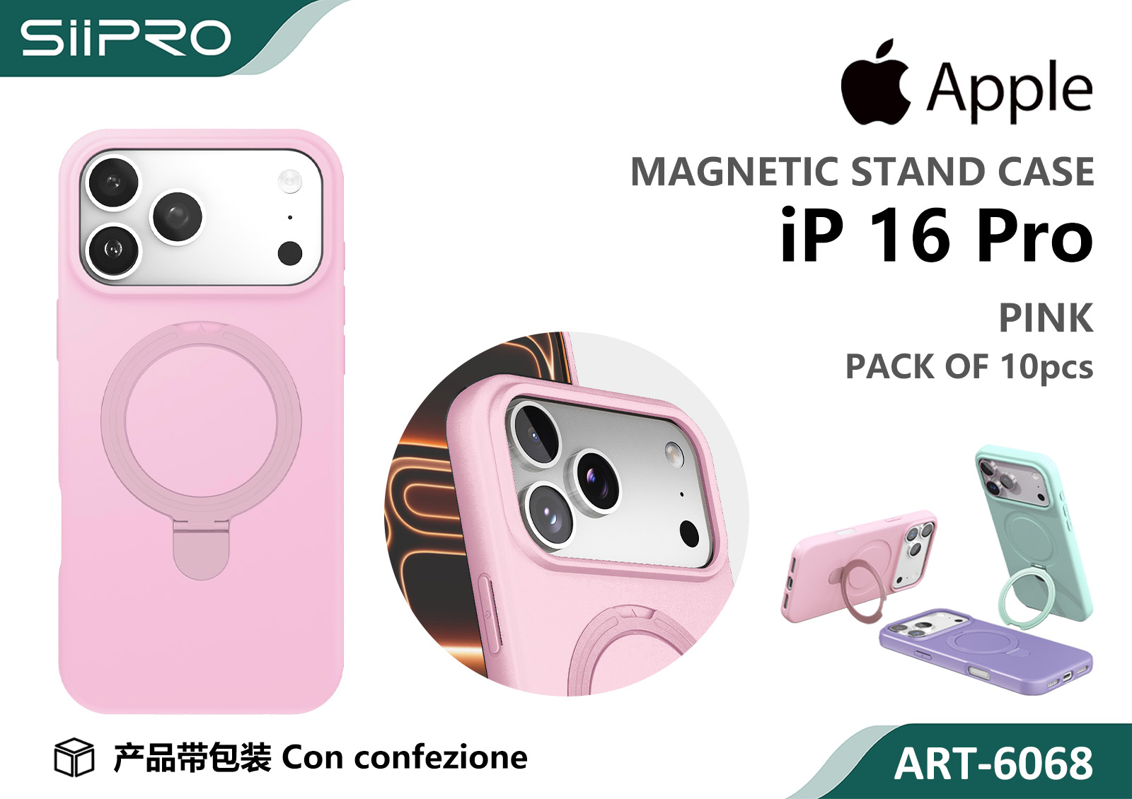 6068-IP16PRO-PINK COVER MAGNETICO IP 16PRO - immagine 1