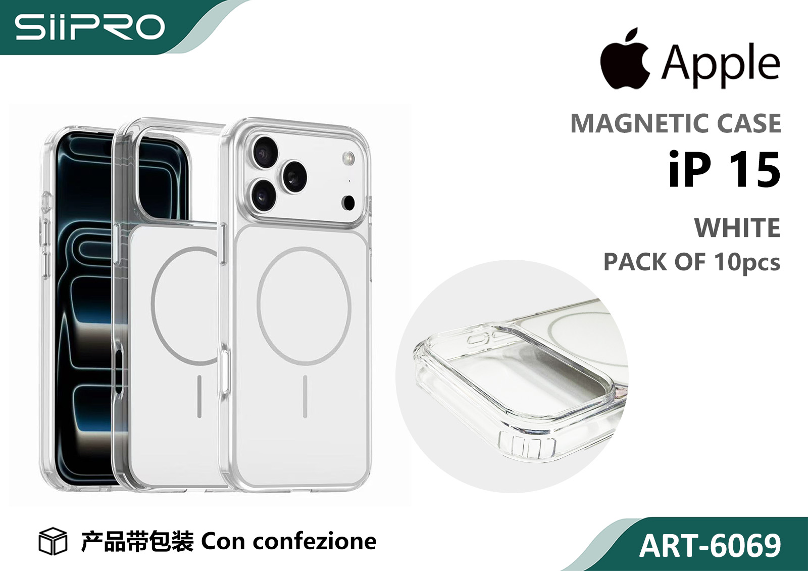 6069-IP15-WHITE COVER MAGNETICO IP 15 - immagine 1