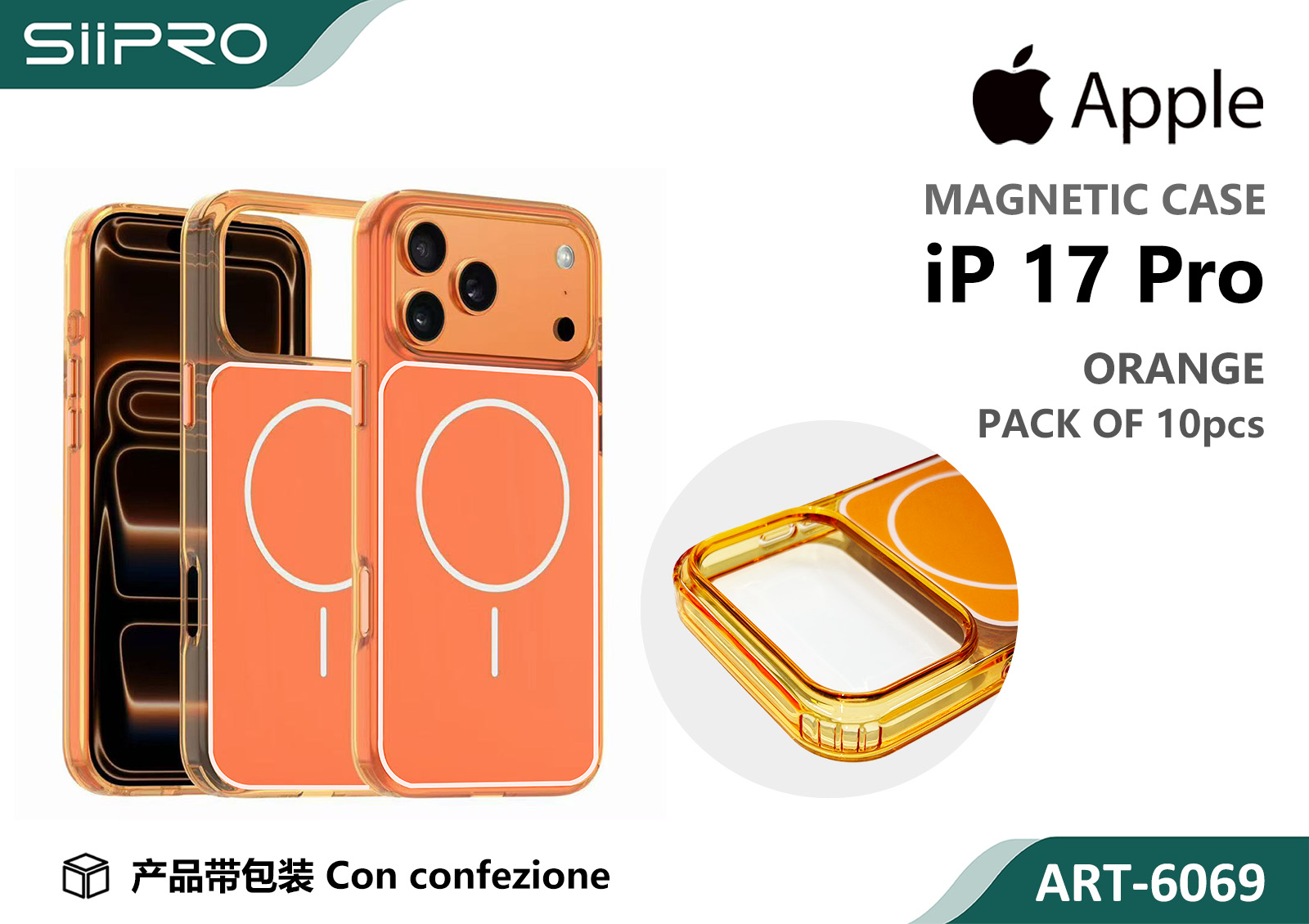 6069-IP17PRO-ORANGE COVER MAGNETICO IP17PRO - immagine 1