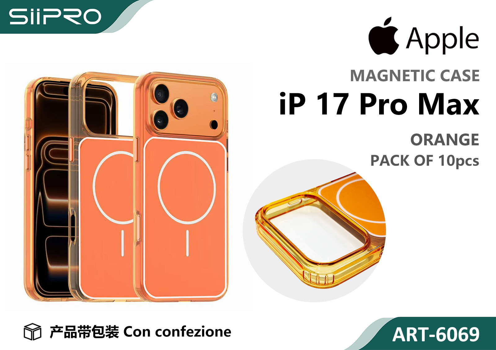6069-IP17PROMAX-ORANGE COVER MAGNETICO IP17PROMAX - immagine 1