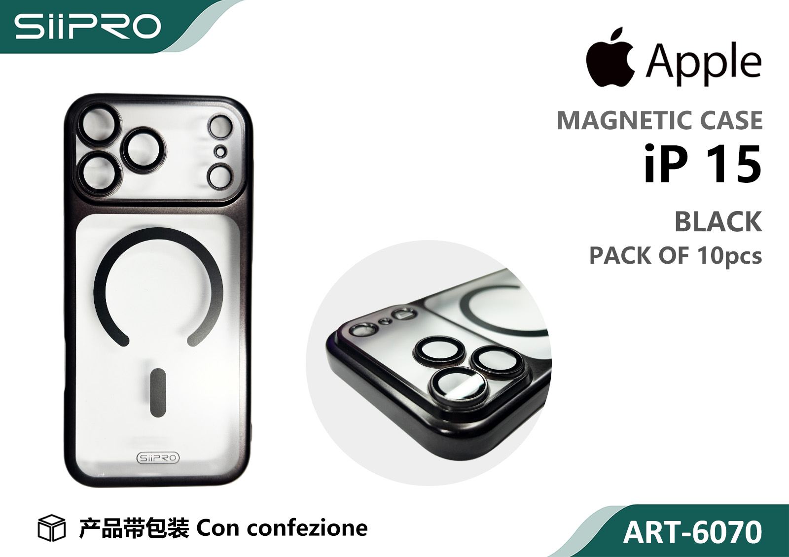 6070-IP15-BLACK COVER MAGNETICO IP 15 - immagine 1