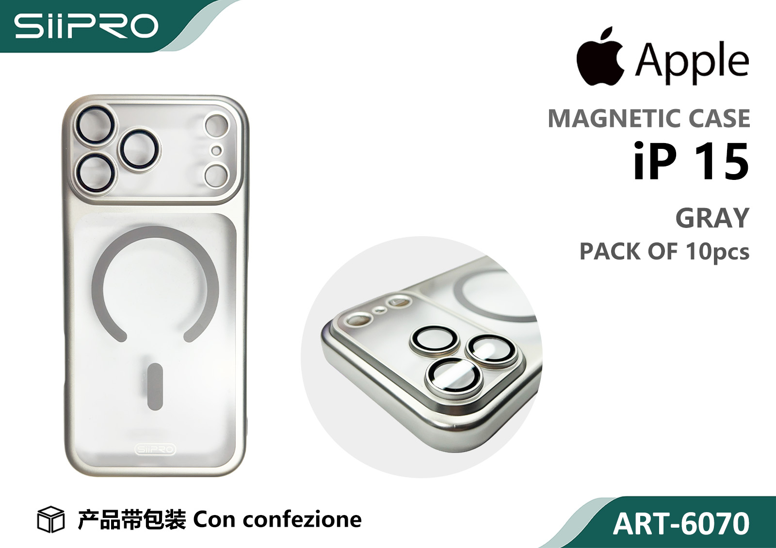 6070-IP15-GRAY COVER MAGNETICO IP 15 - immagine 1