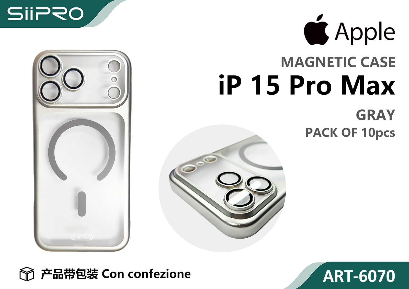 6070-IP15PROMAX-GRAY COVER MAGNETICO IP 15PROMAX - immagine 1