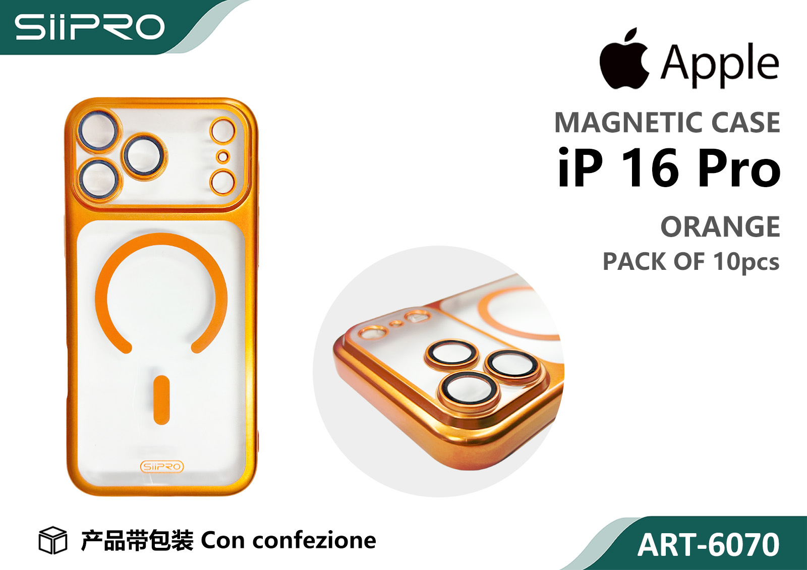 6070-IP16PRO-ORANGE COVER MAGNETICO IP 16PRO - immagine 1