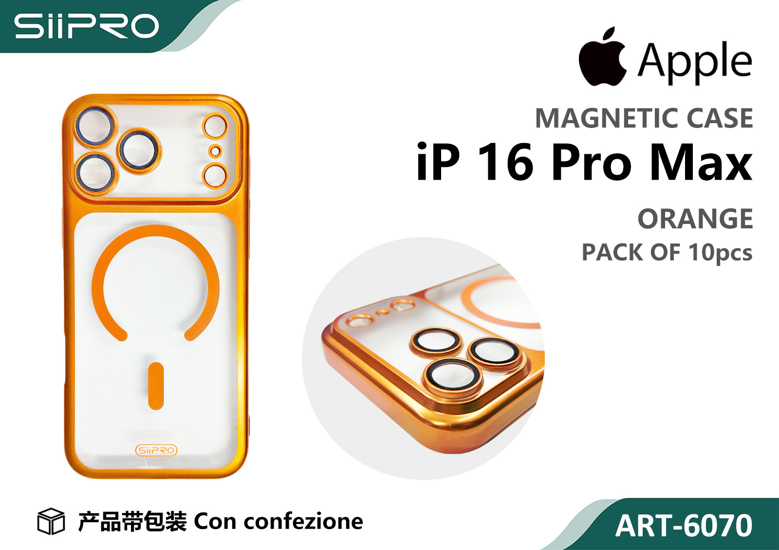 6070-IP16PROMAX-ORANGE COVER MAGNETICO IP 16PROMAX - immagine 1