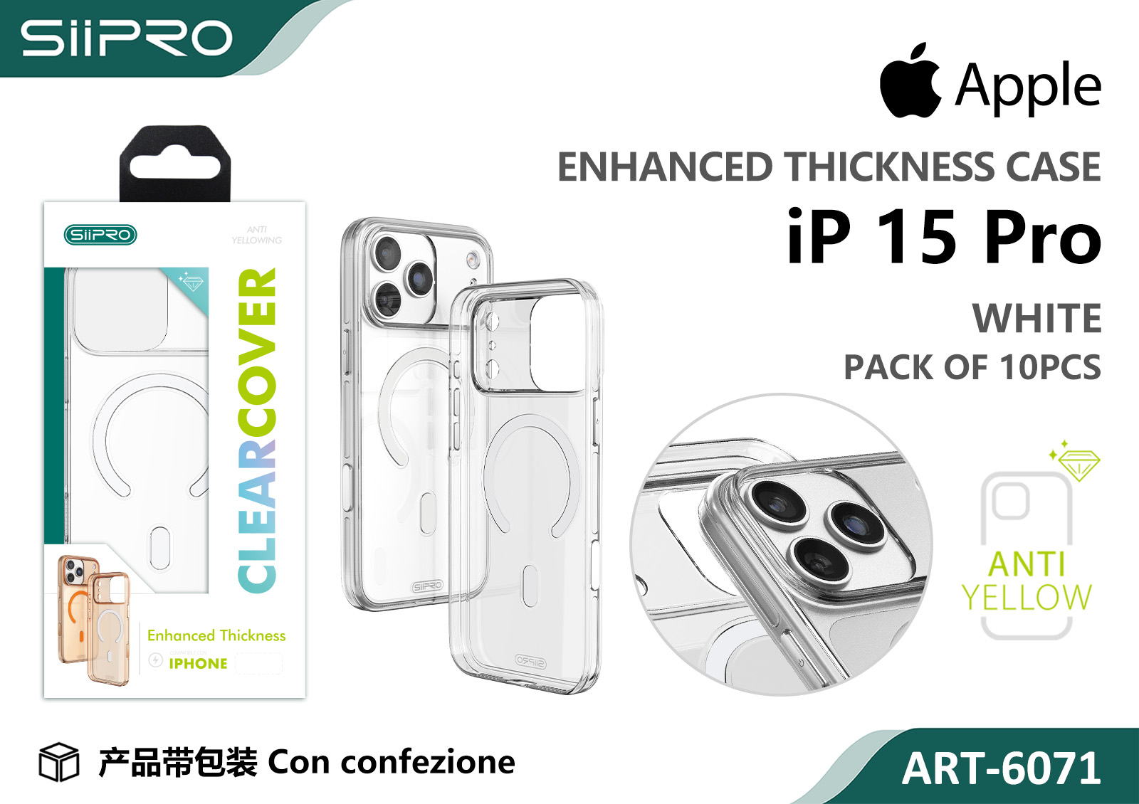 6071-IP15PRO-WHITE COVER MAGNETICO PC IP 15PRO - immagine 1